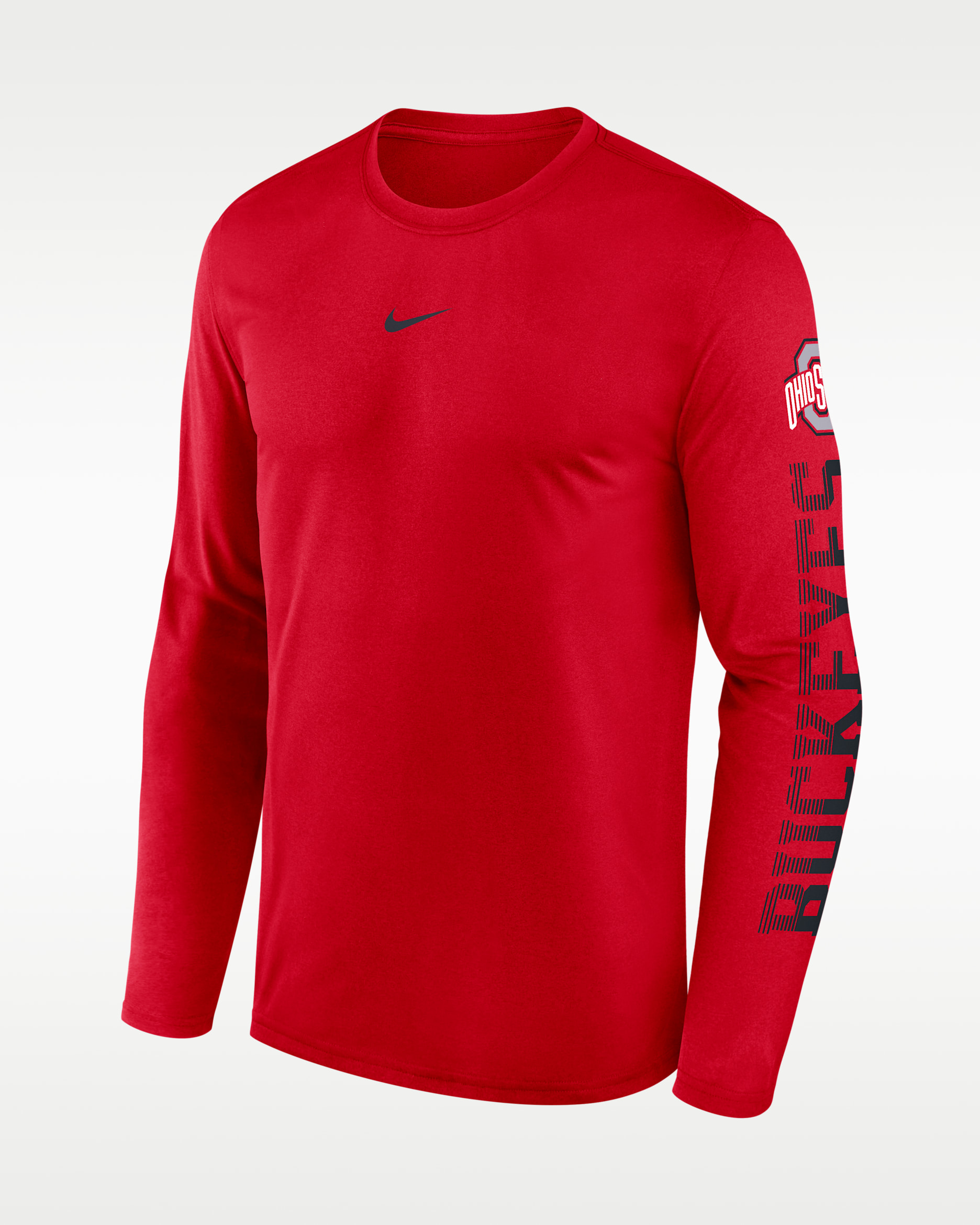 Playera de manga larga universitaria Nike Dri-FIT para hombre Ohio State Primetime Stack Legend - Rojo universitario