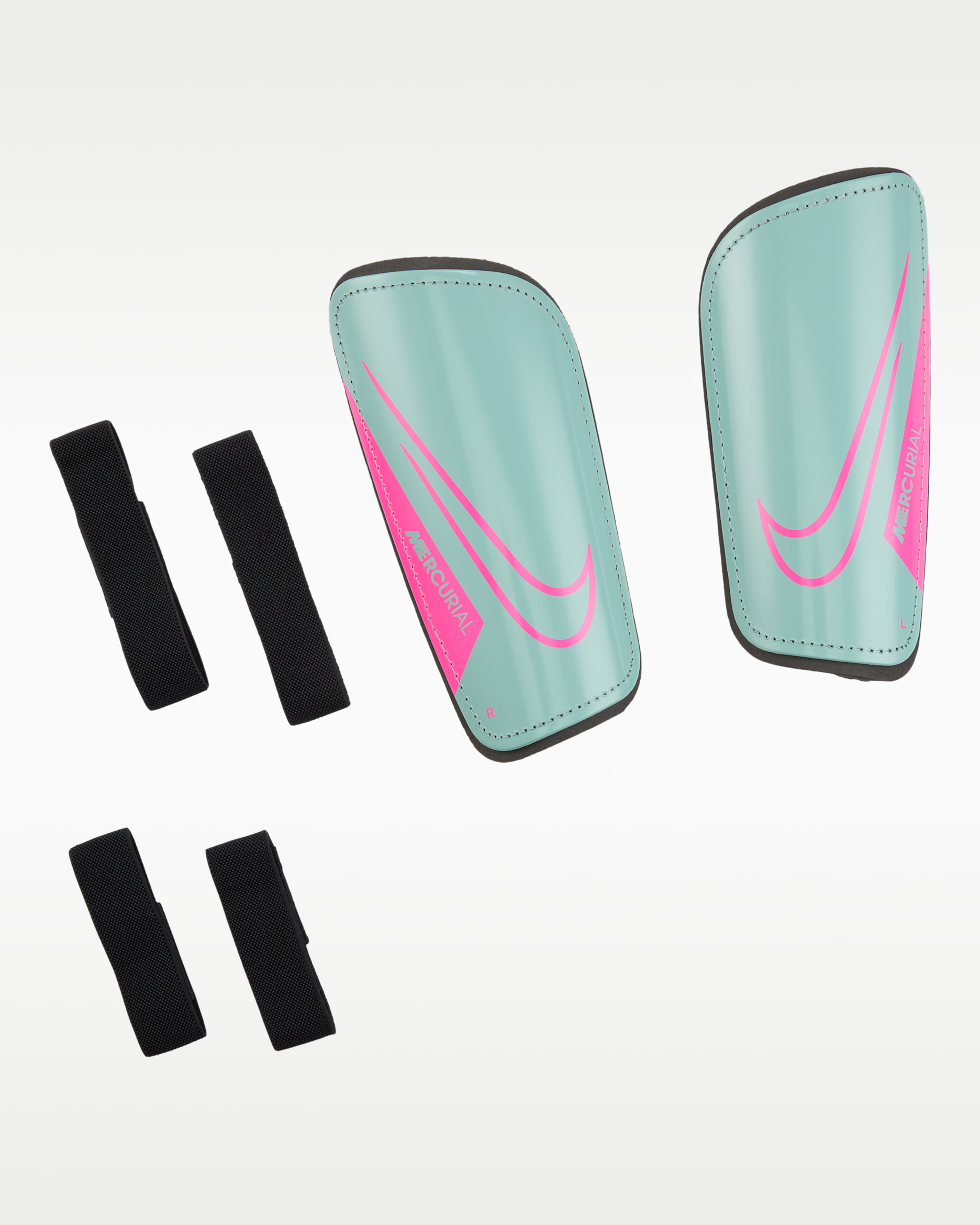 Protecciones para pierna de fútbol Nike
Mercurial Hardshell - Cubo océano/Negro/Avalancha rosa