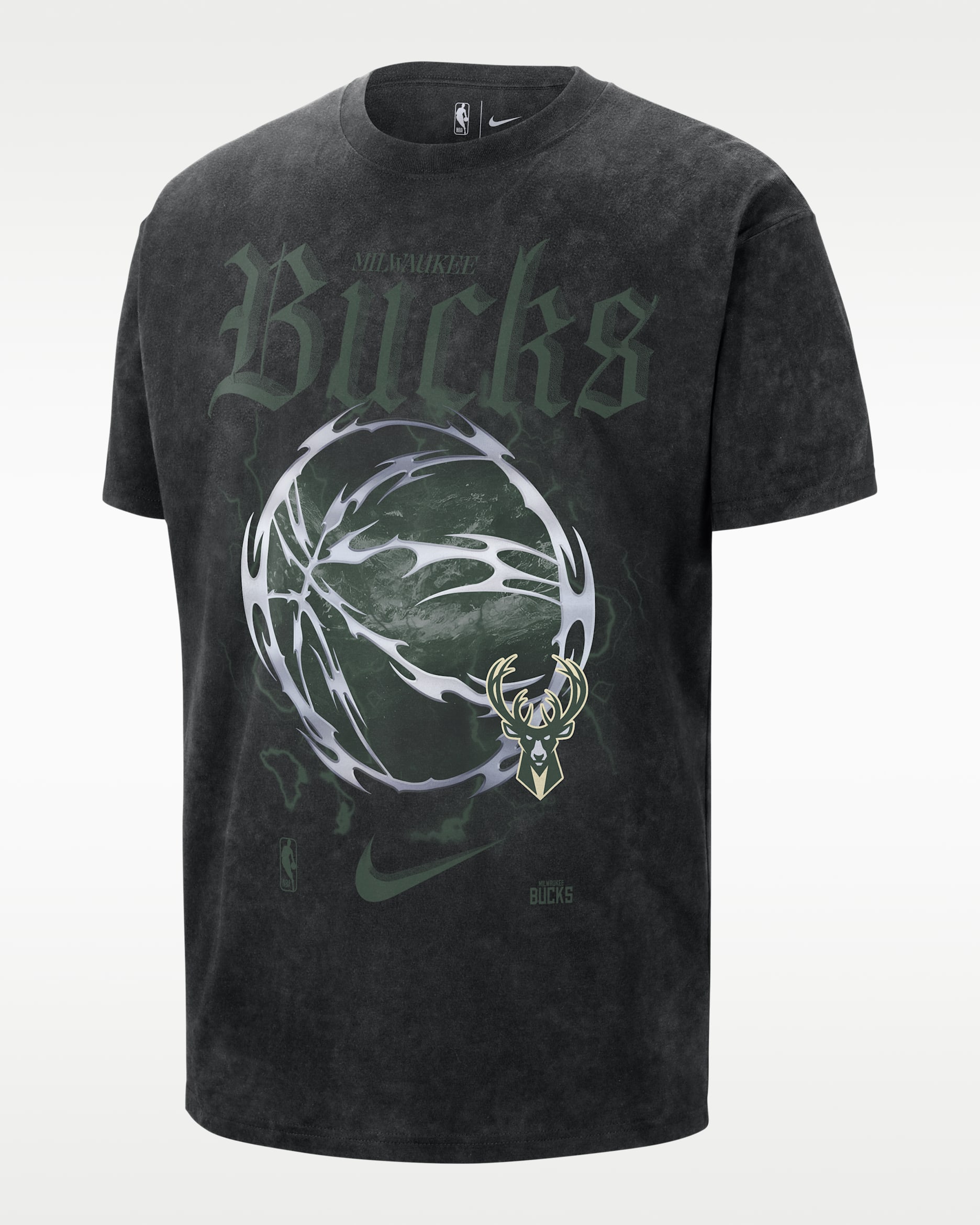 Milwaukee Bucks Courtside "Halloween" Men's Nike NBA Max90 T-Shirt - Black