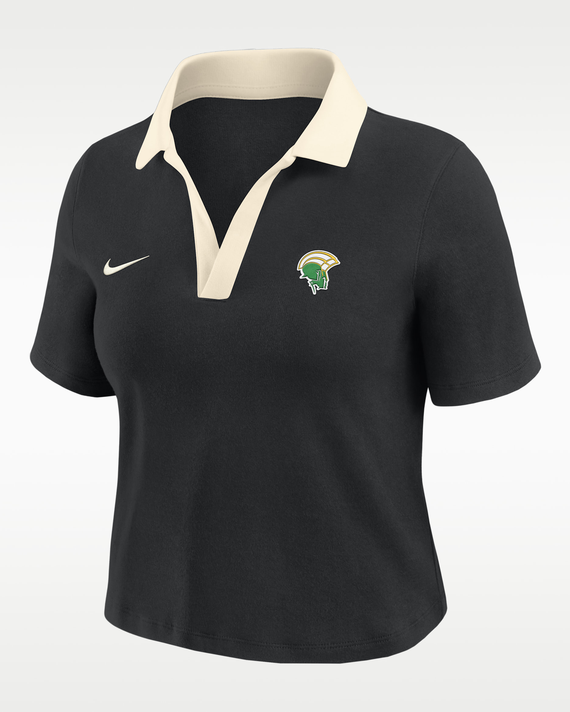 Nike College (Norfolk State University) Women's Short-Sleeve Polo Crop Top - Black
