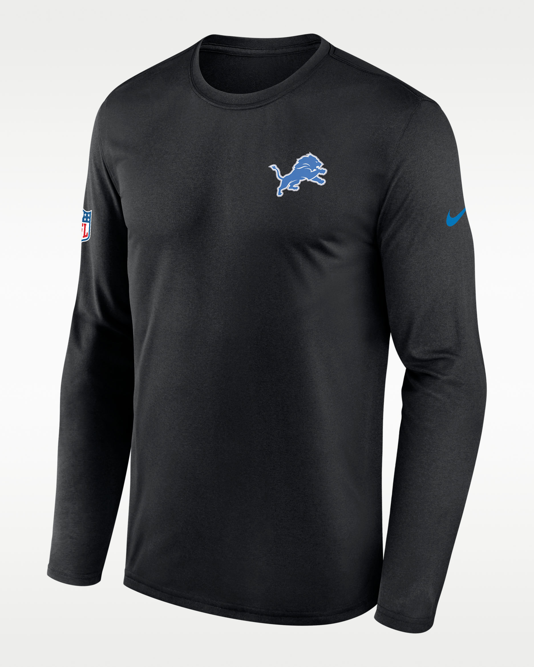 Detroit Lions Legend Small Logo Men's Nike Dri-FIT NFL Long-Sleeve T-Shirt - Black