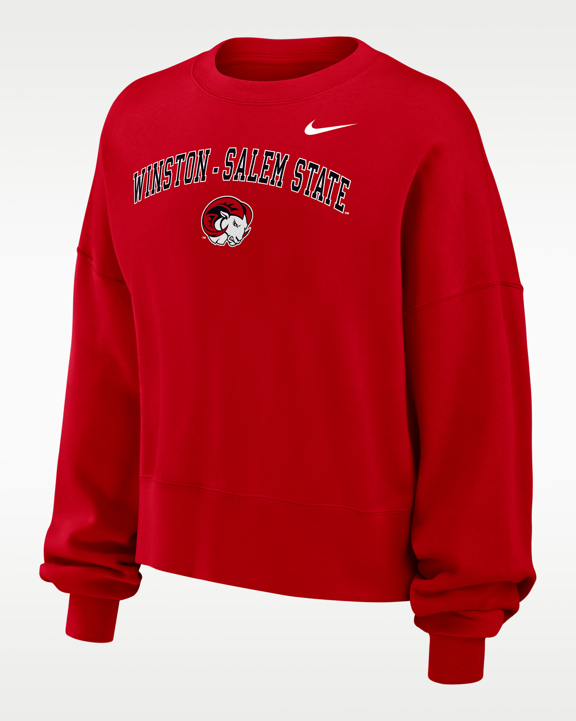 Nike College (Winston-Salem State) Women's Phoenix Fleece Crewneck Sweatshirt - University Red