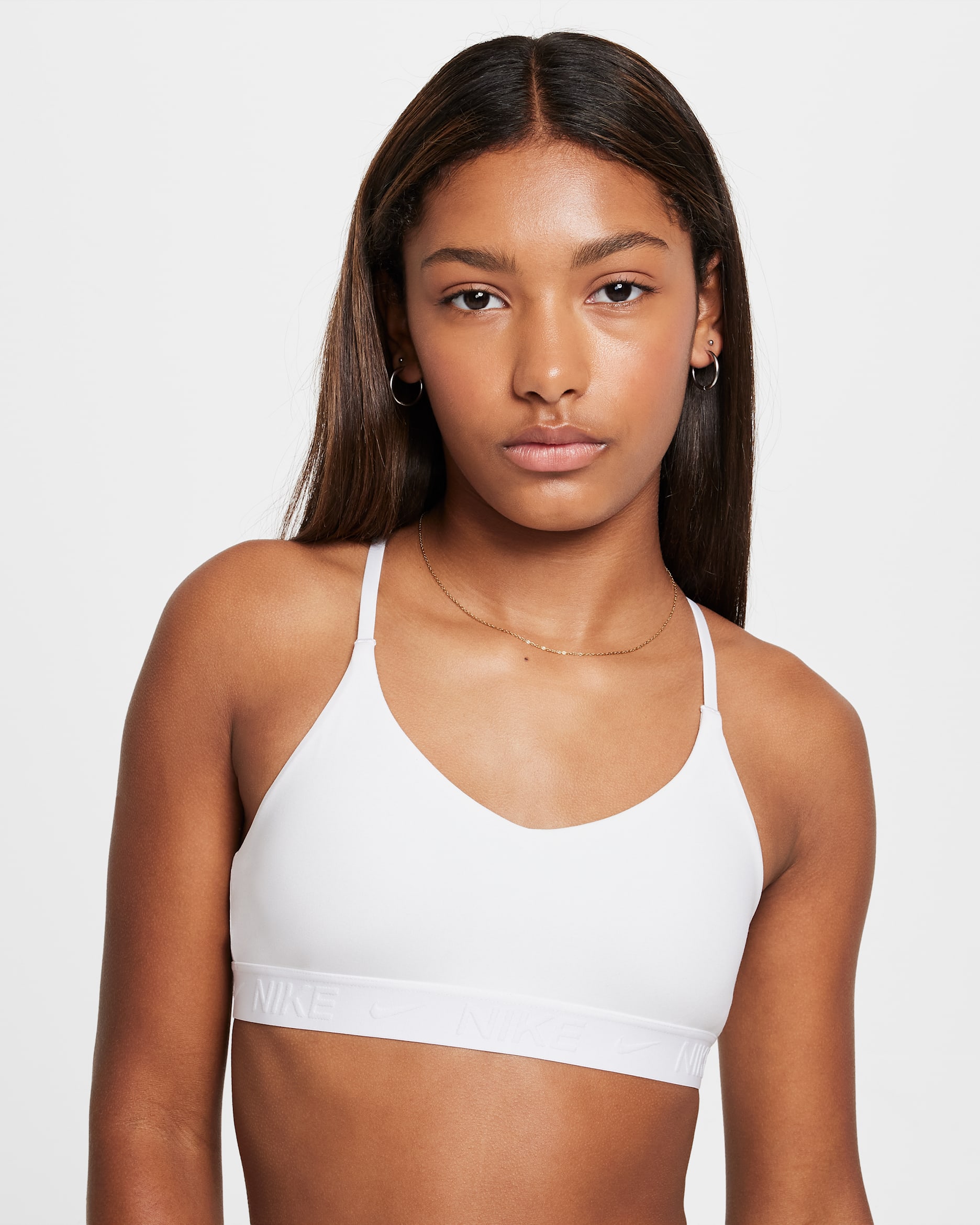 Nike Indy Girls' Sports Bra - White/White