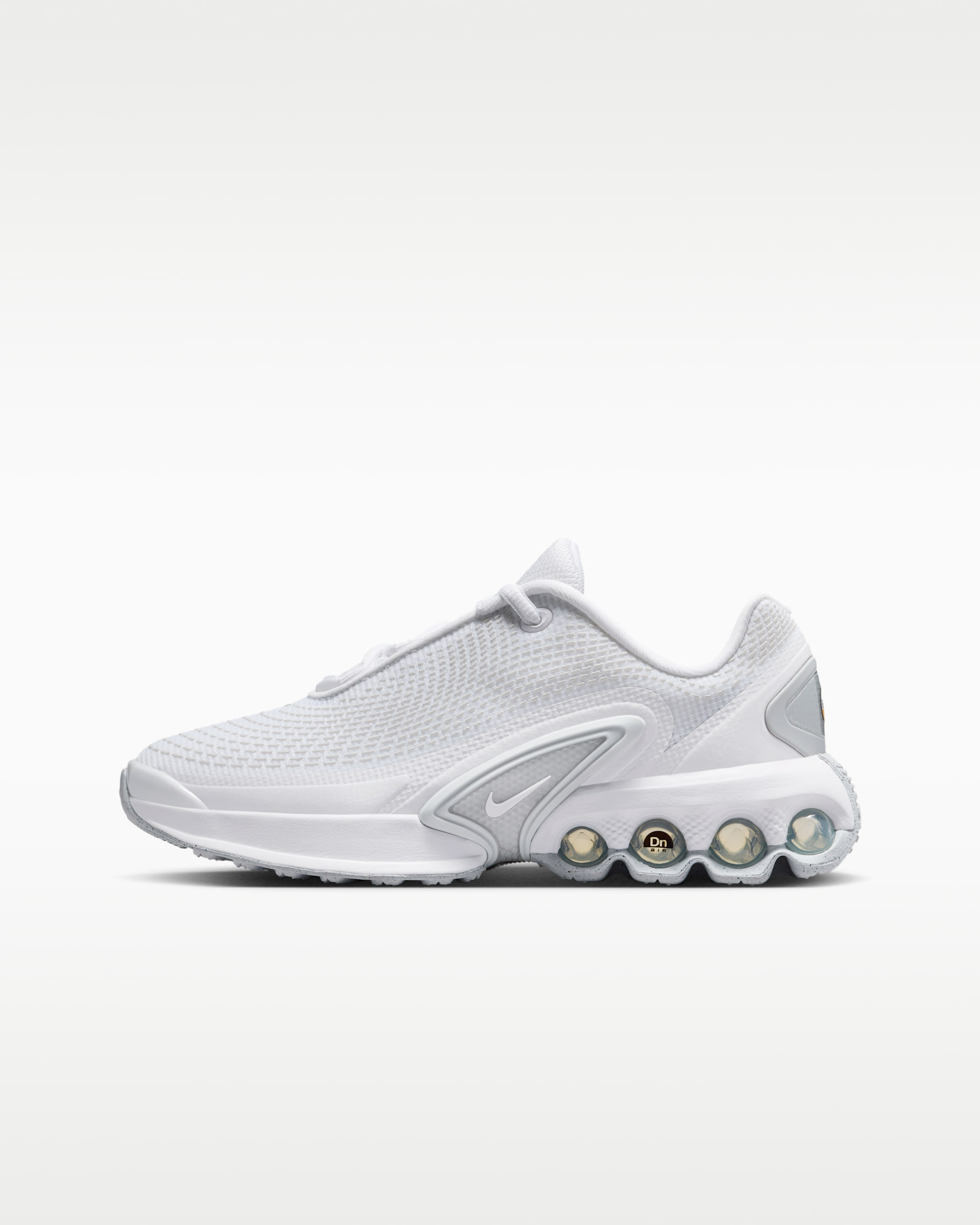 Nike Air Max Dn Older Kids' Shoes - White/White/Metallic Silver/White
