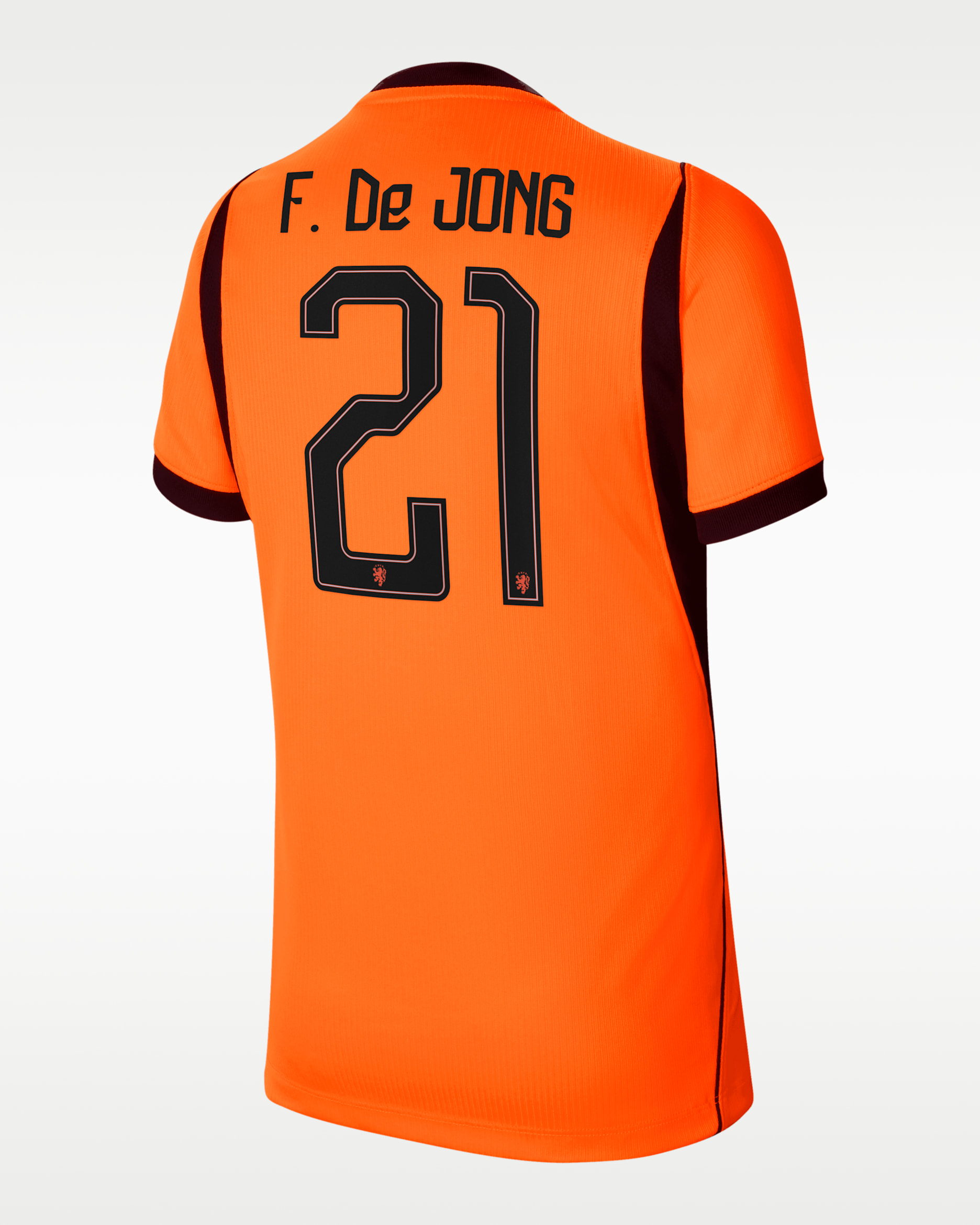 Frenkie de Jong Netherlands National Team 2026 Stadium Home Big Kids' Nike Dri-FIT Soccer Jersey - Orange