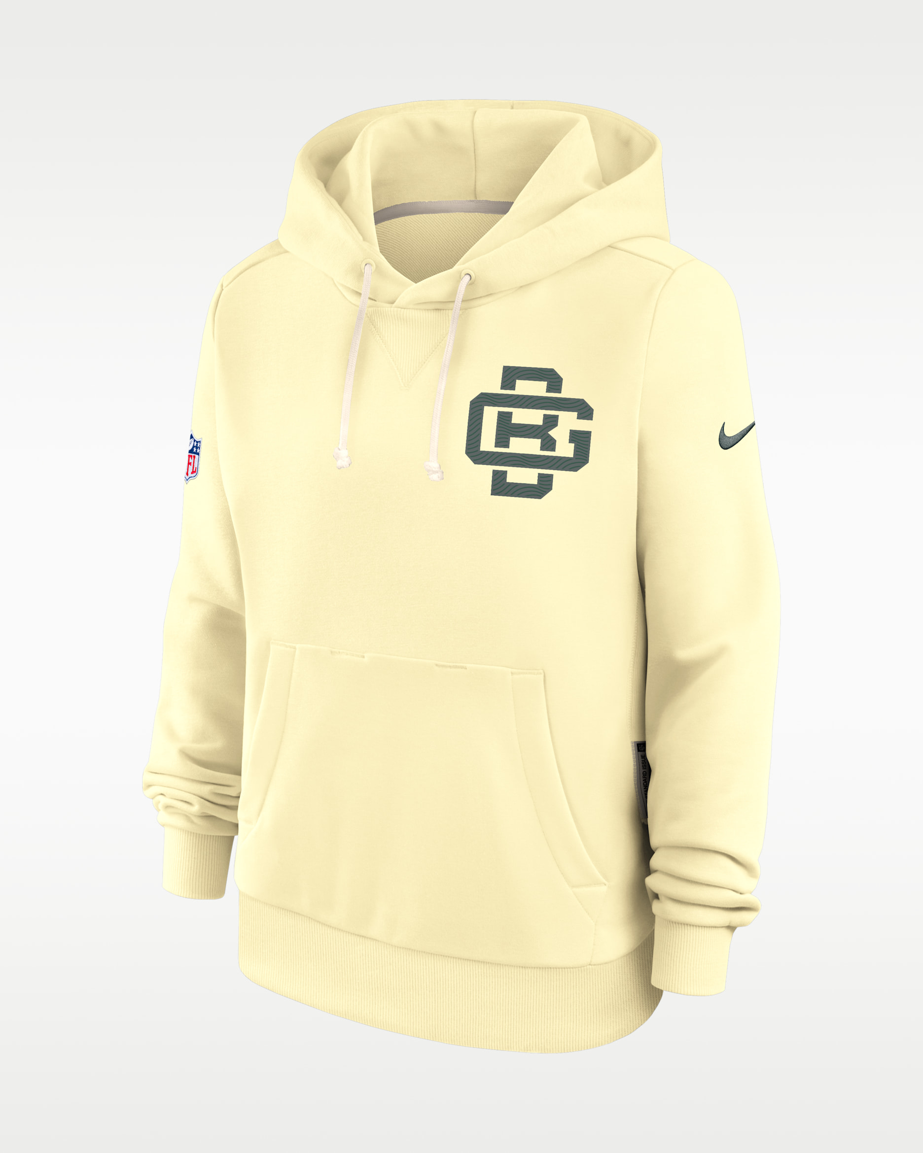 Green Bay Packers Rivalries Collection Sideline Women's Nike Dri-FIT NFL Pullover Hoodie - Classic Beige