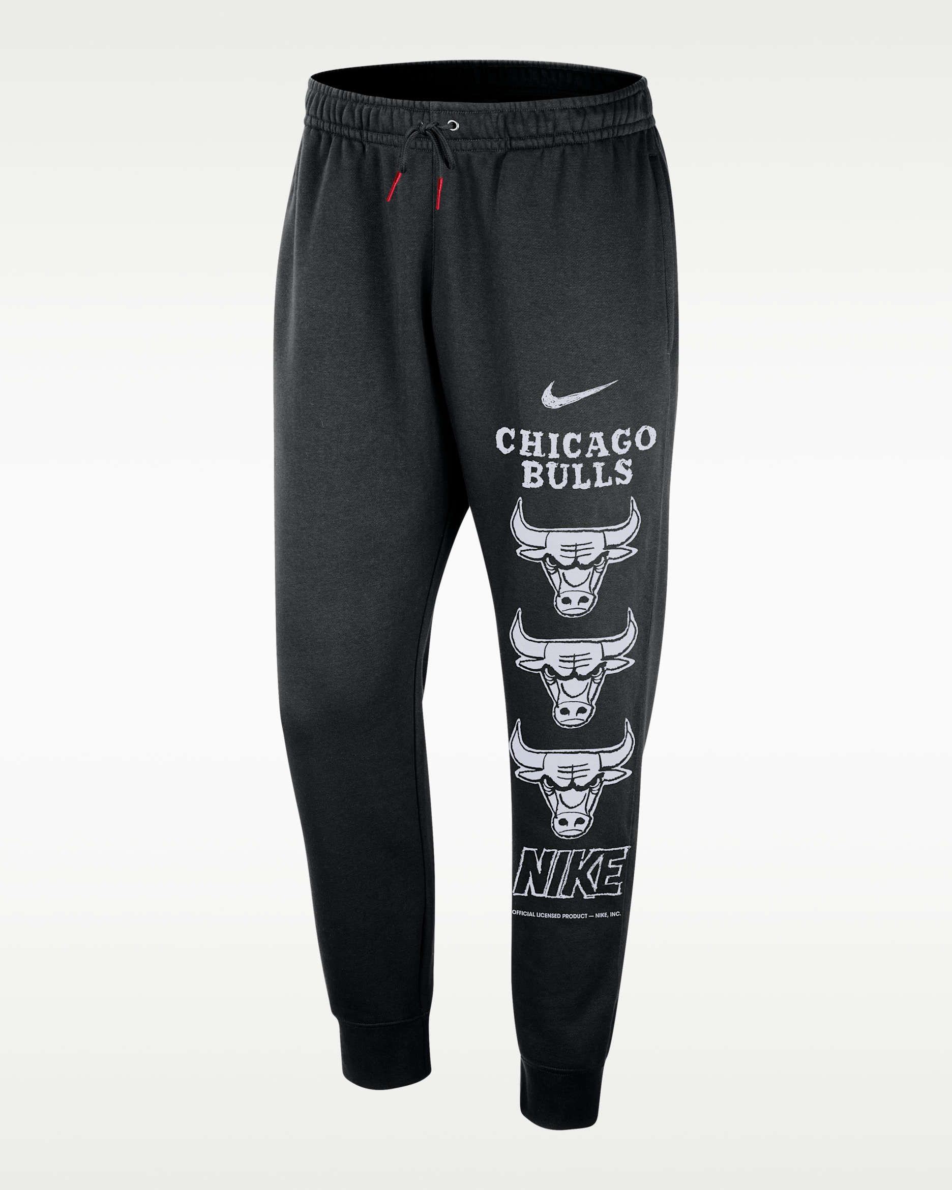Chicago Bulls Courtside Men's Nike NBA Club Fleece Joggers - Black/University Red