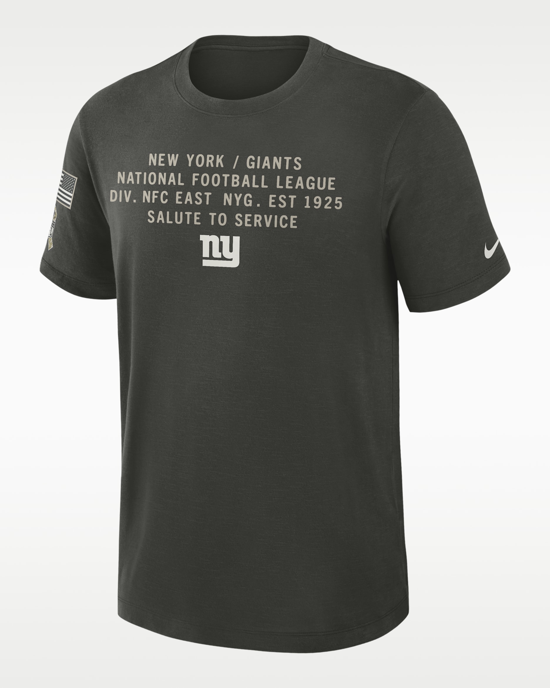 Playera Nike Dri-FIT de la NFL para hombre New York Giants Salute to Service Slub - Verde bosque