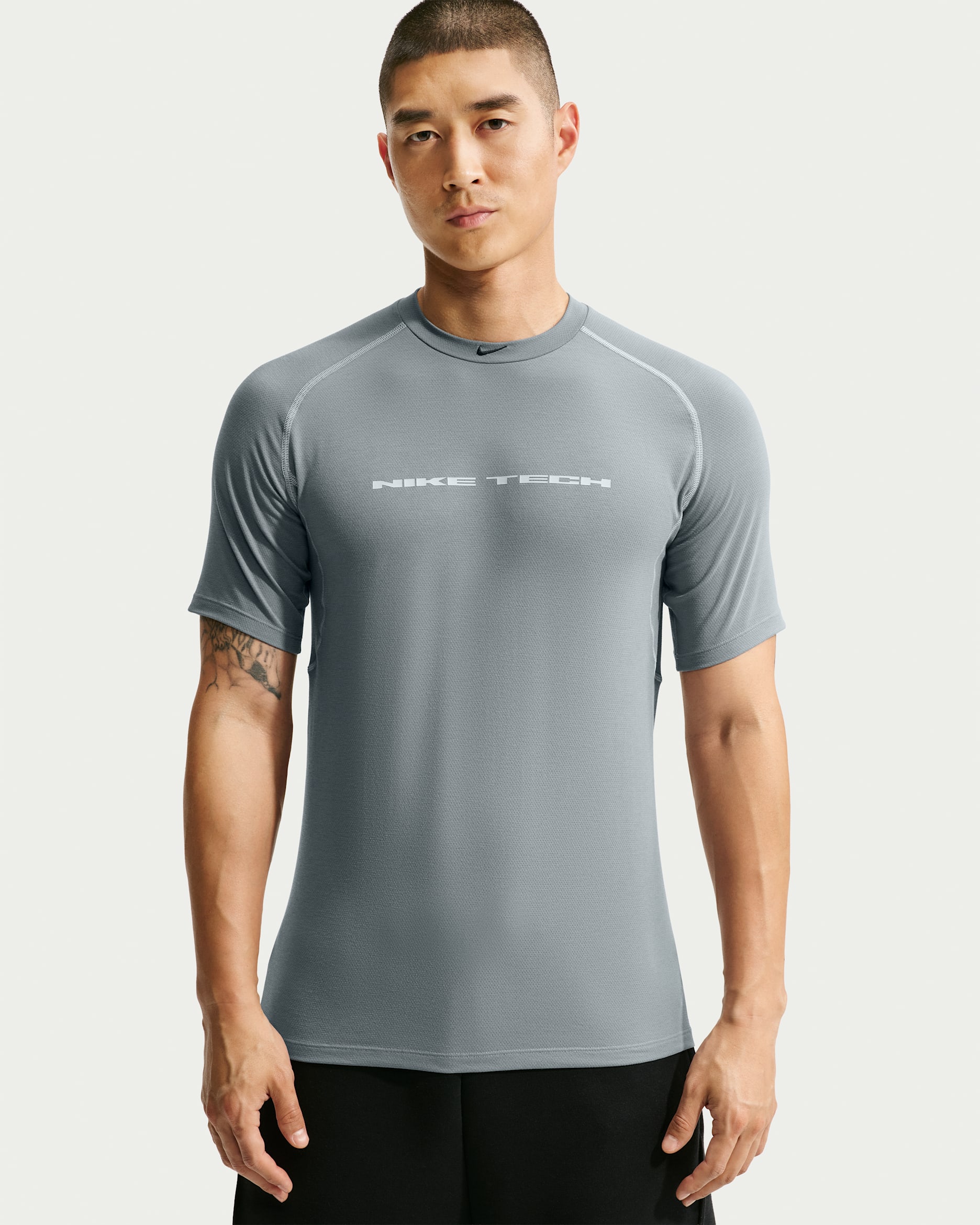 Nike Tech Men's Dri-FIT Short-Sleeve Top - Cool Grey/Wolf Grey/Black