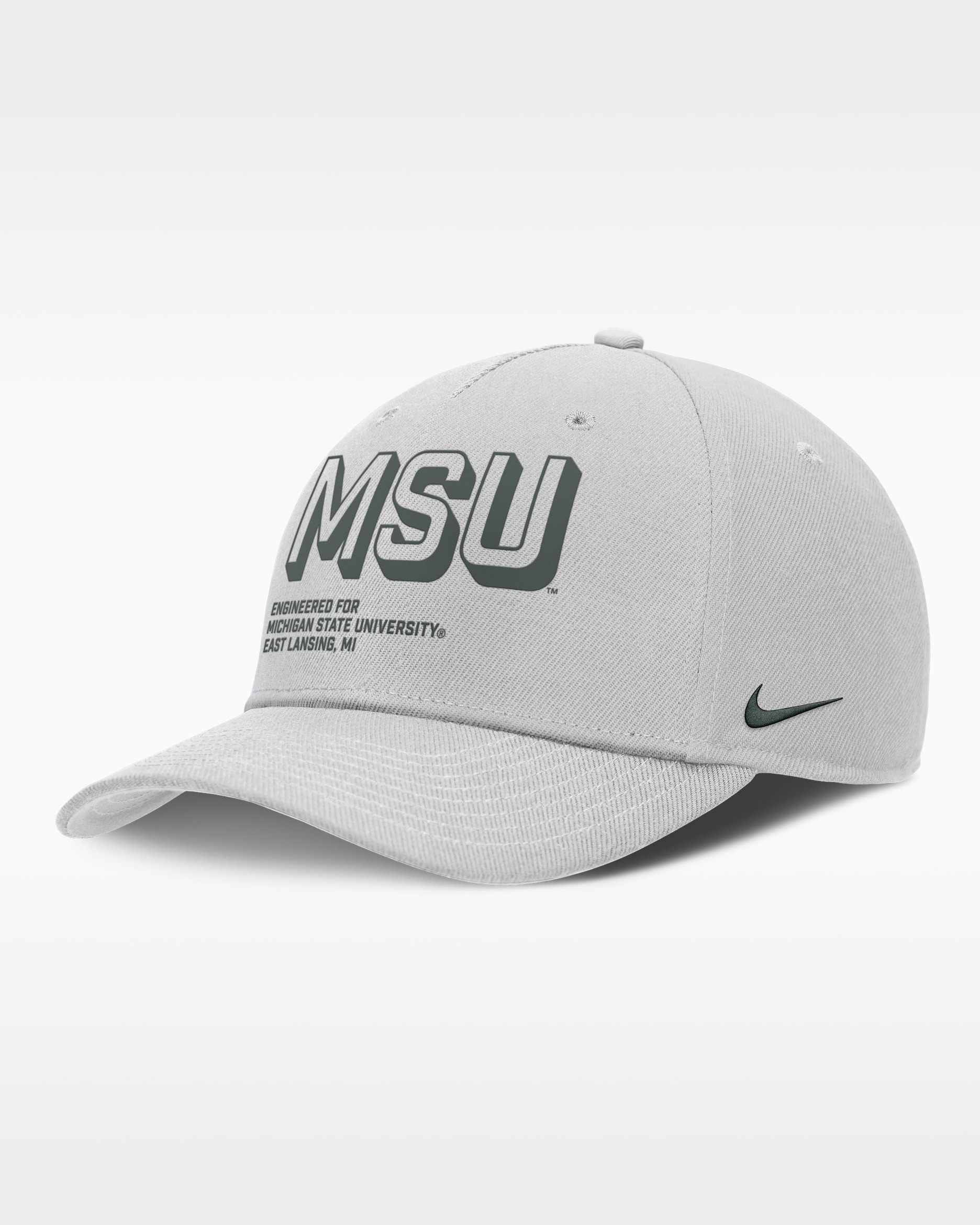 Michigan State On-Field Primetime Rise Men's Nike College Adjustable Hat - Grey