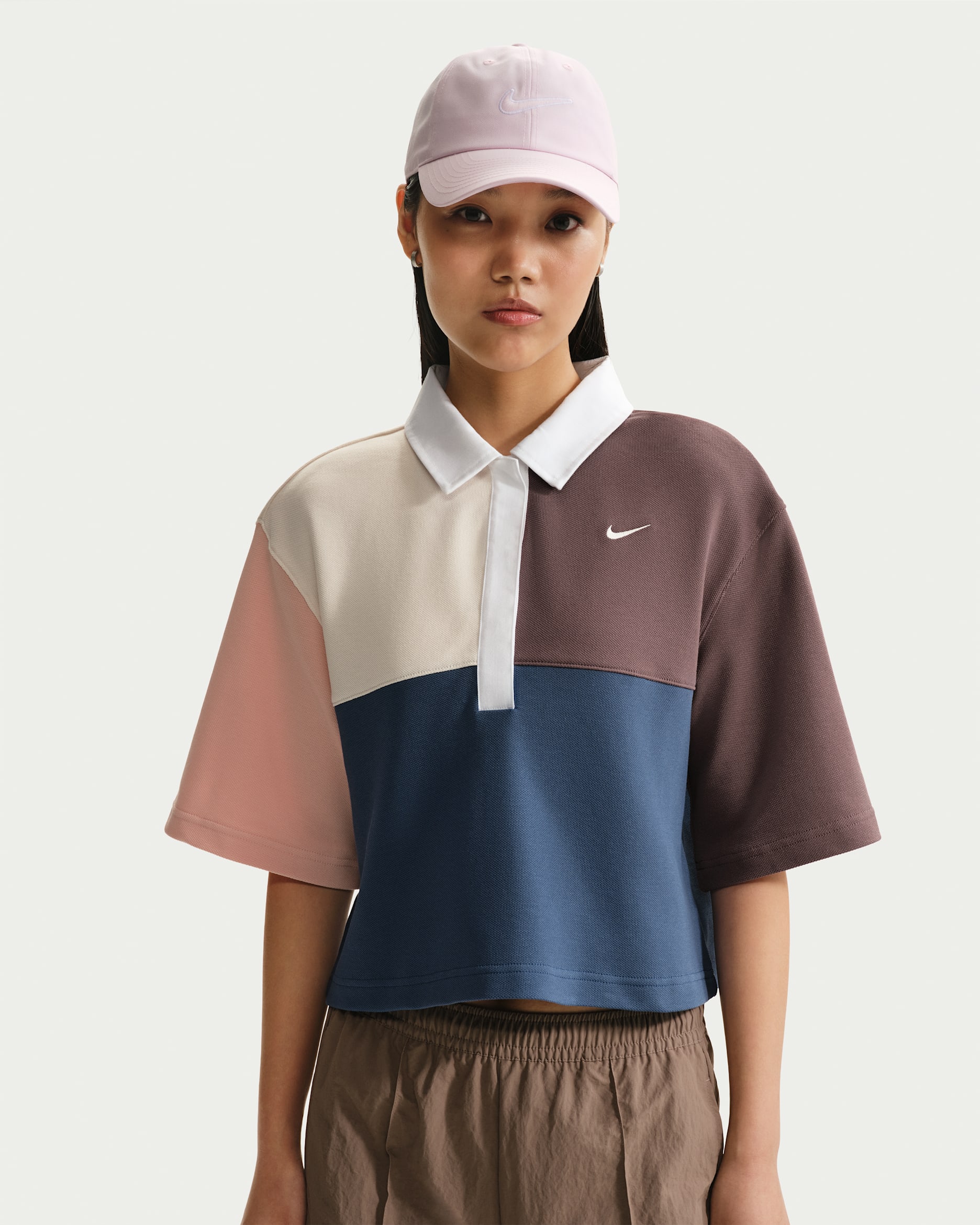 나이키 스포츠웨어 여성 오버사이즈 반팔 폴로 - 초크/타투/아틱  오렌지/세일