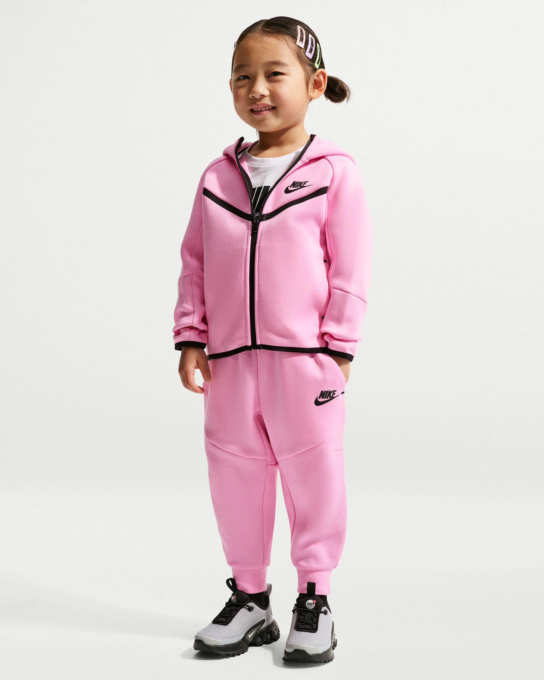 Conjunto de 2 piezas de Tech Fleece de cierre completo infantil Nike Sportswear - Rosa amanecer