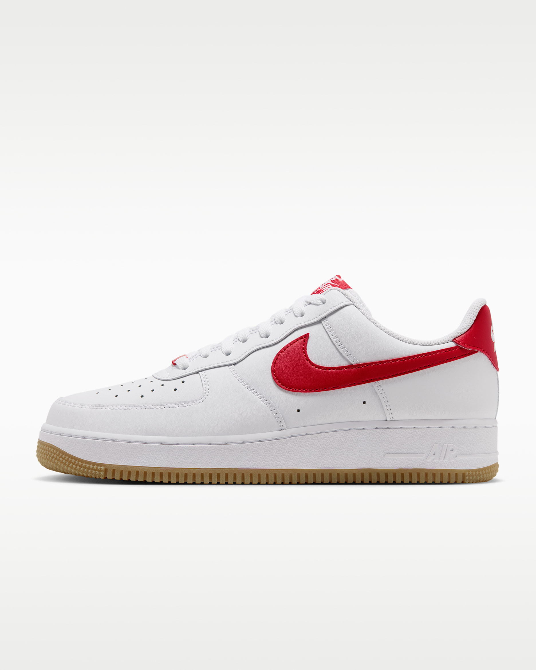 Nike Air Force 1 '07 Men's Shoes - White/Gum Light Brown/Challenge Red
