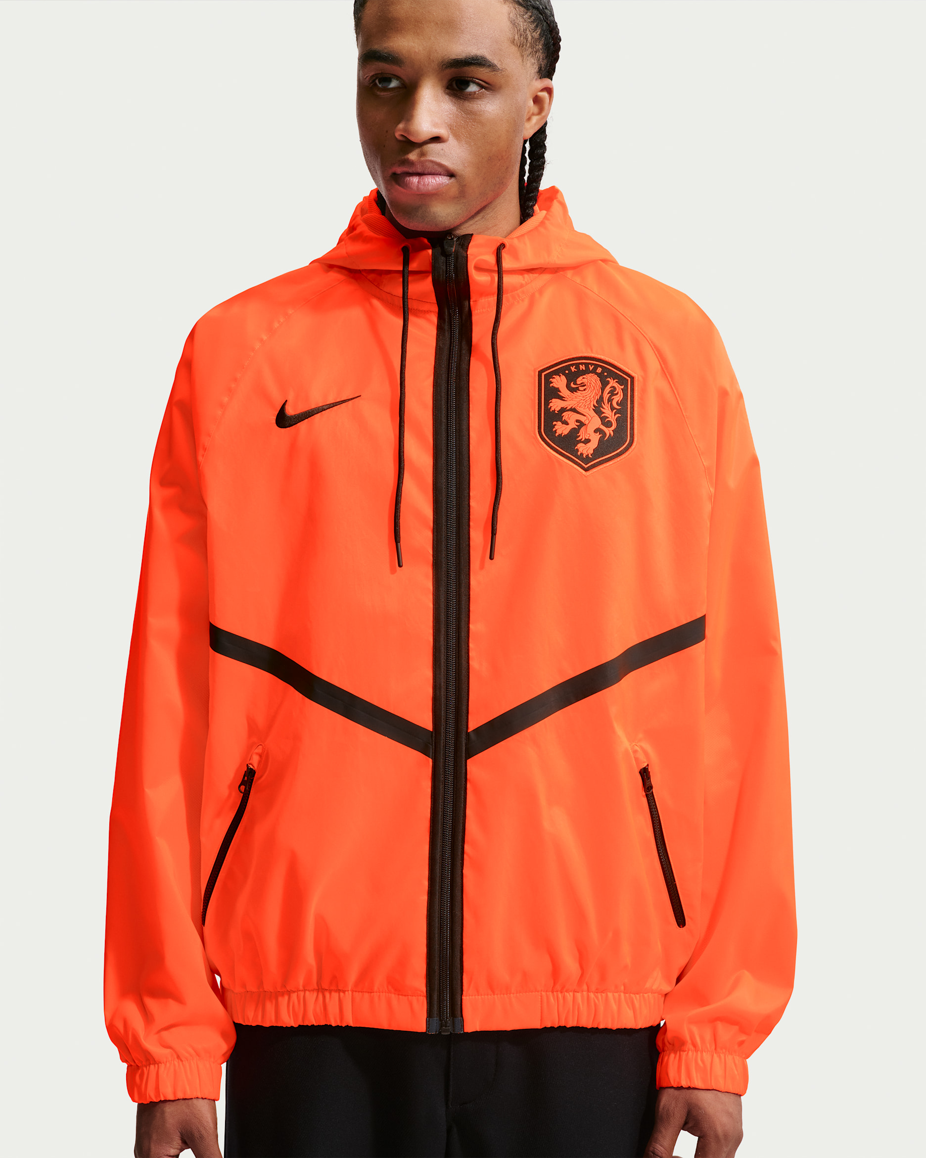 Chamarra Anthem de fútbol Nike Dri-FIT para hombre de Países Bajos - Hipercarmesí/Hipercarmesí/Negro