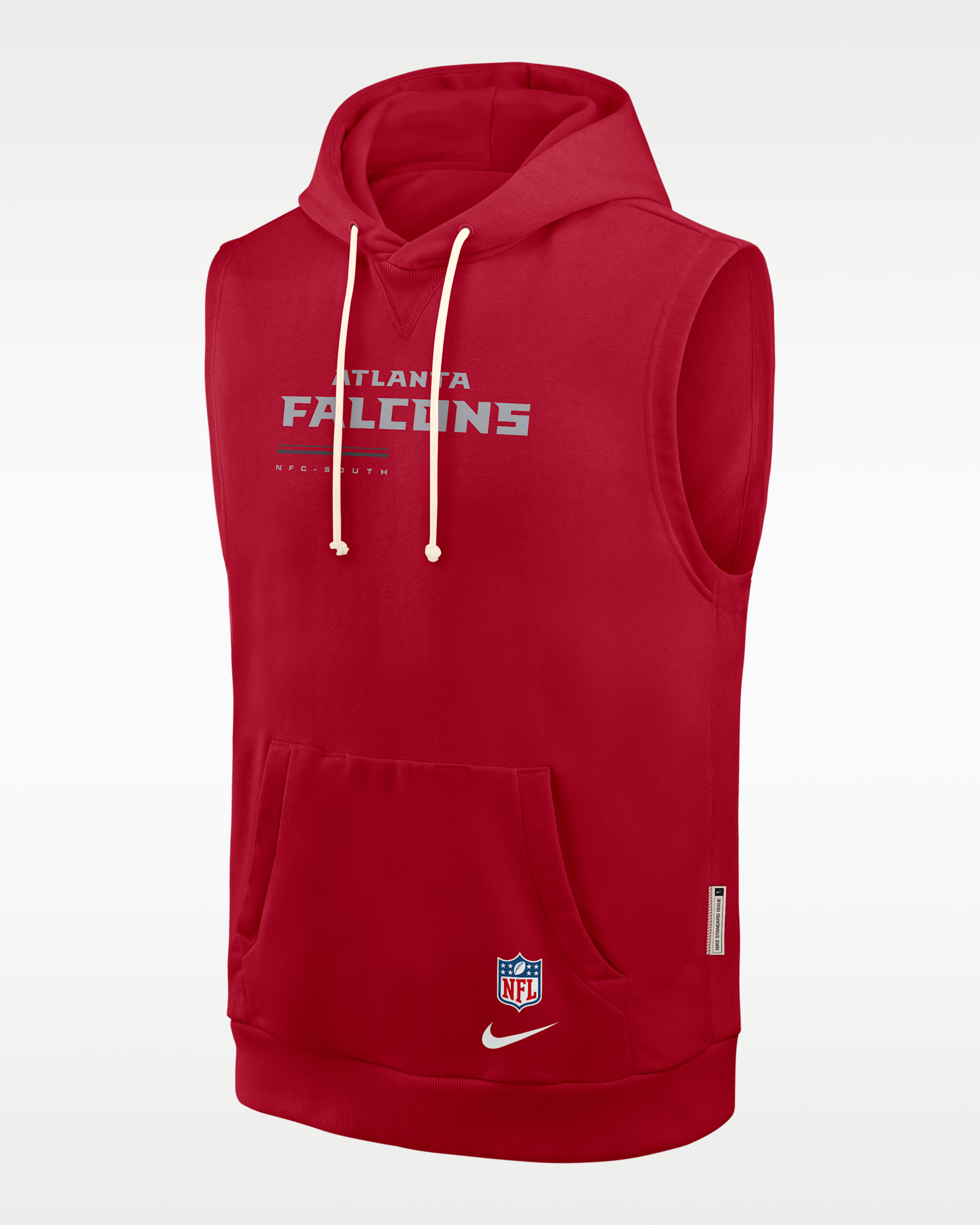 Sudadera con gorro sin cierre sin mangas Nike Dri-FIT de la NFL para hombre Atlanta Falcons Sideline - Rojo