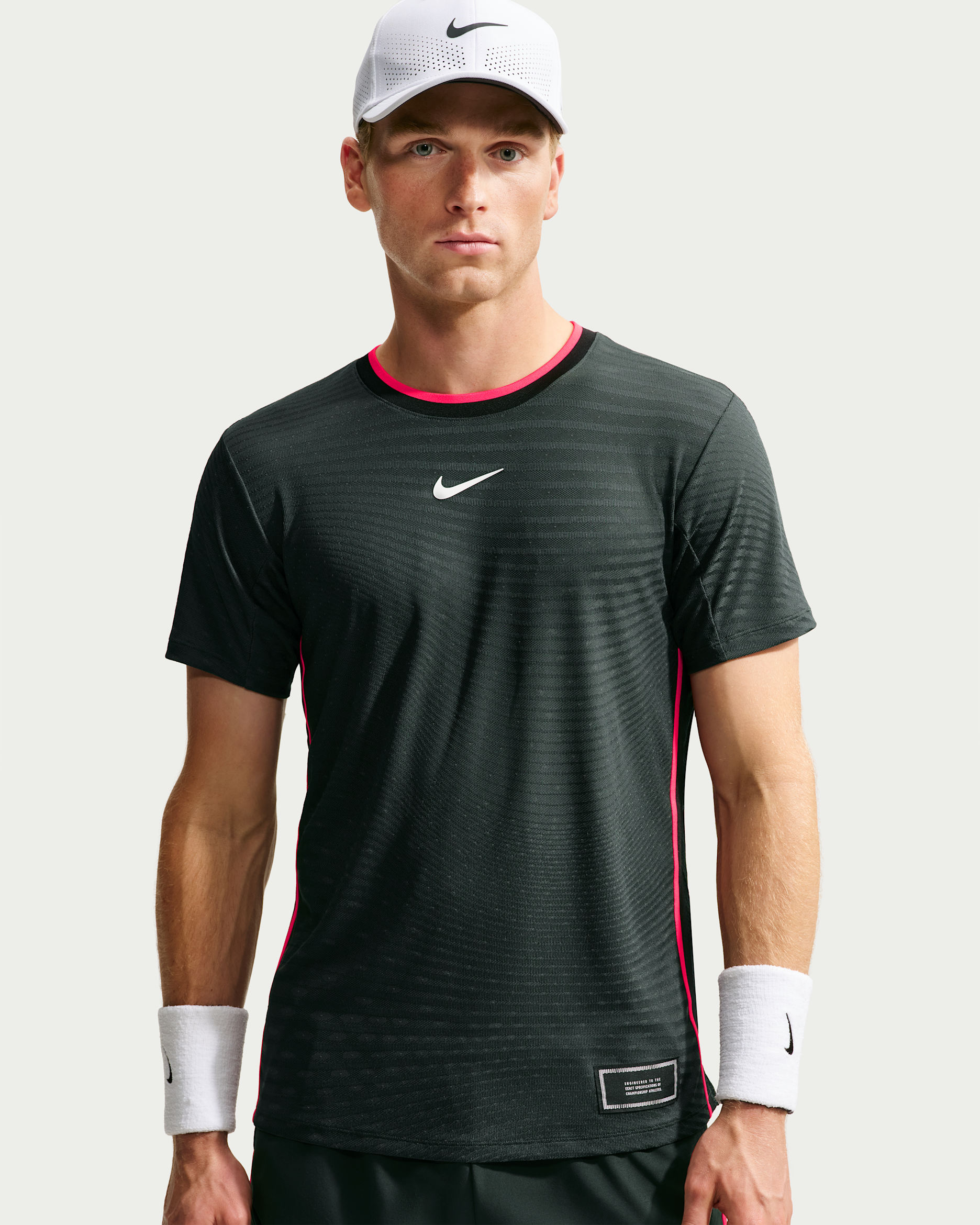 NikeCourt Slam Men's Aero-FIT Short-Sleeve Tennis Top - Black Spruce/White