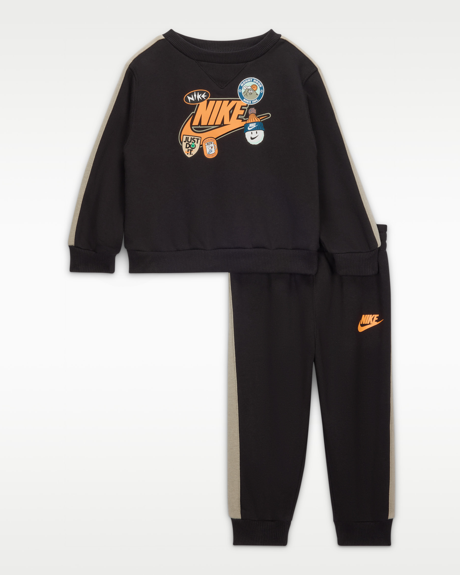 Conjunto de 2 piezas de pants de tejido Fleece para bebé (12-24 meses) Nike - Negro
