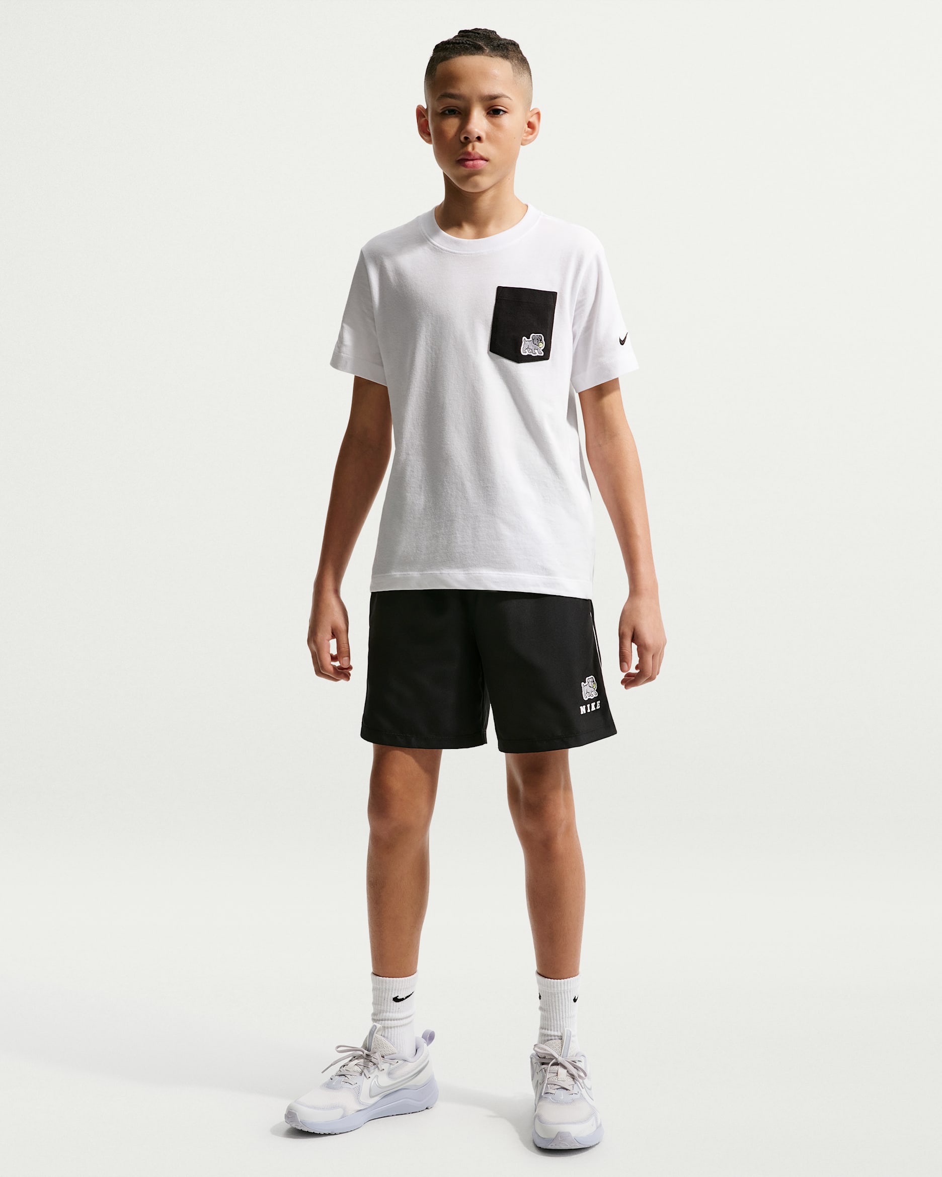 Nike Multi Big Kids' (Boys') Dri-FIT Training Shorts - Black/White