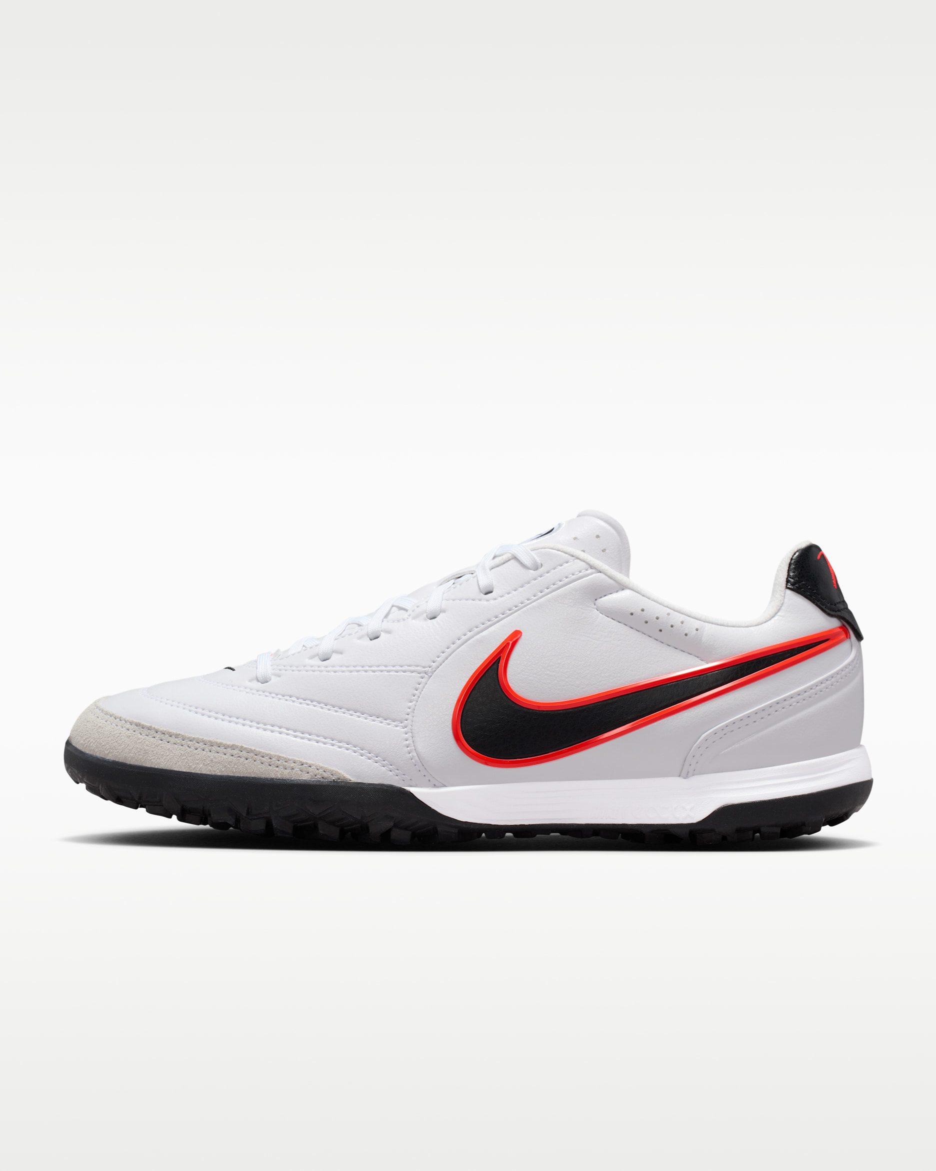 Nike Tiempo Ligera Pro Turf Low-Top Soccer Shoes - White/Bright Crimson/Black