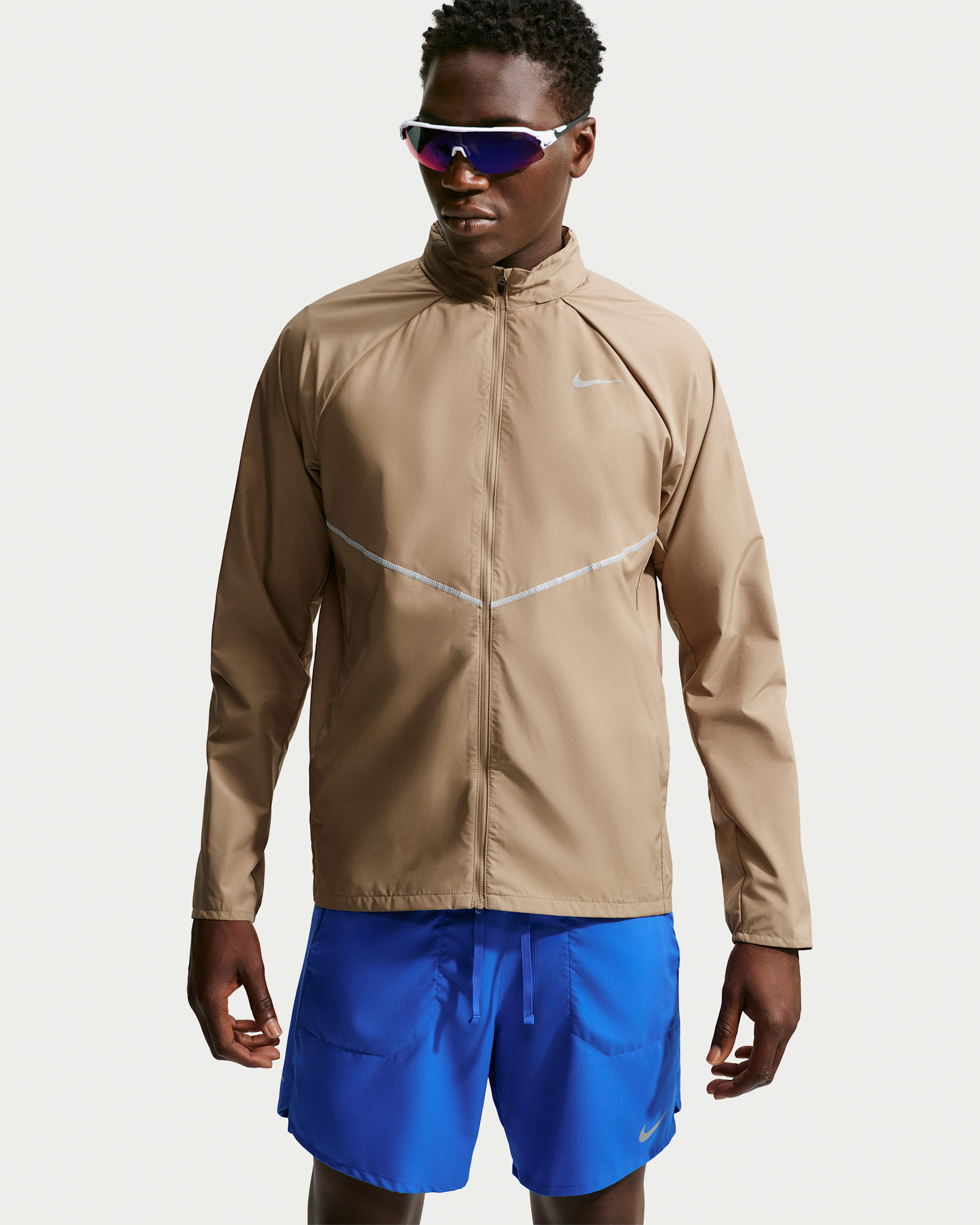 Chamarra de correr con protección contra los rayos UV Repel para hombre Nike Miler - Avellana/Avellana