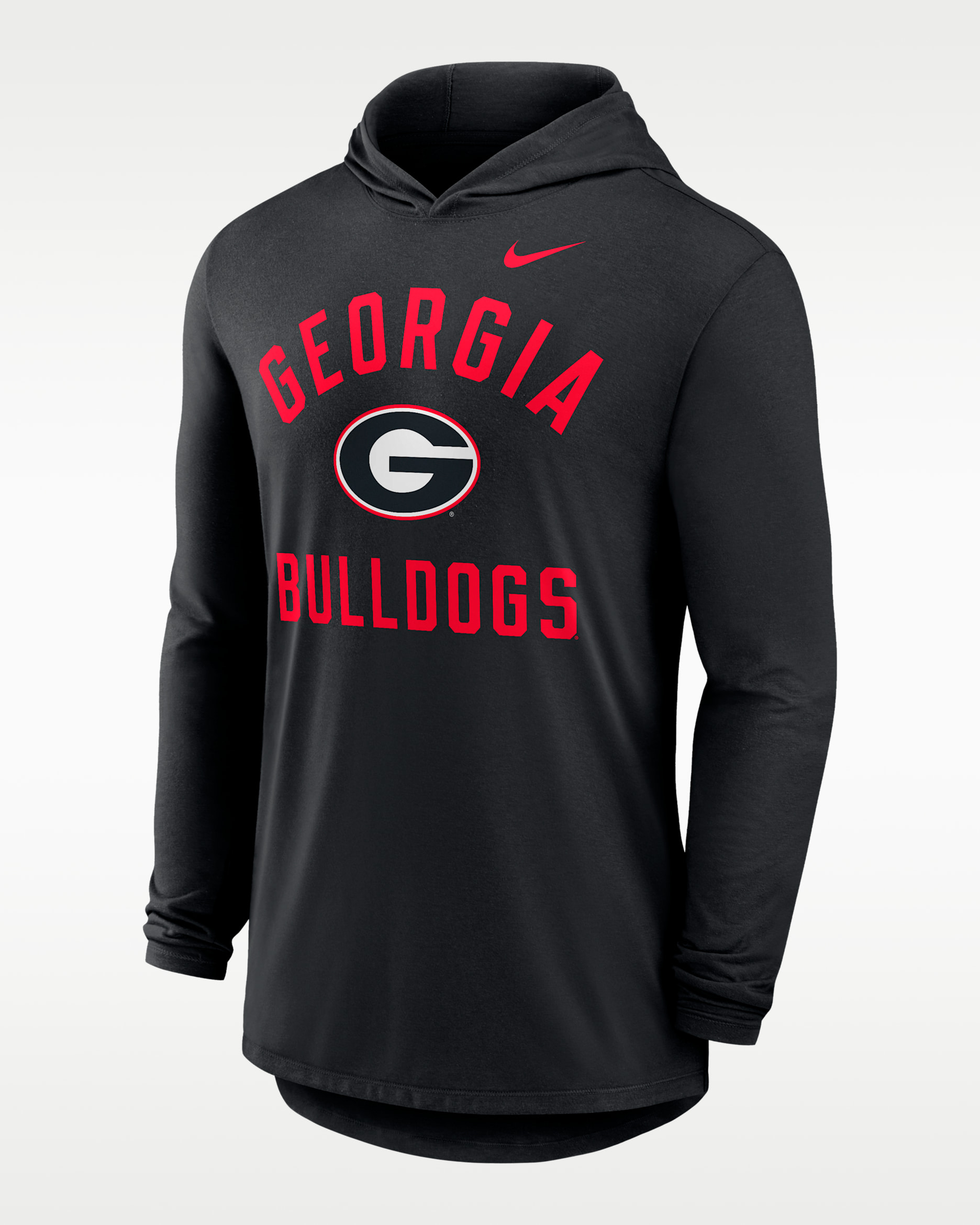 Playera de manga larga universitaria Nike Dri-FIT con gorro para hombre Georgia Alabama Campus Arch - Negro