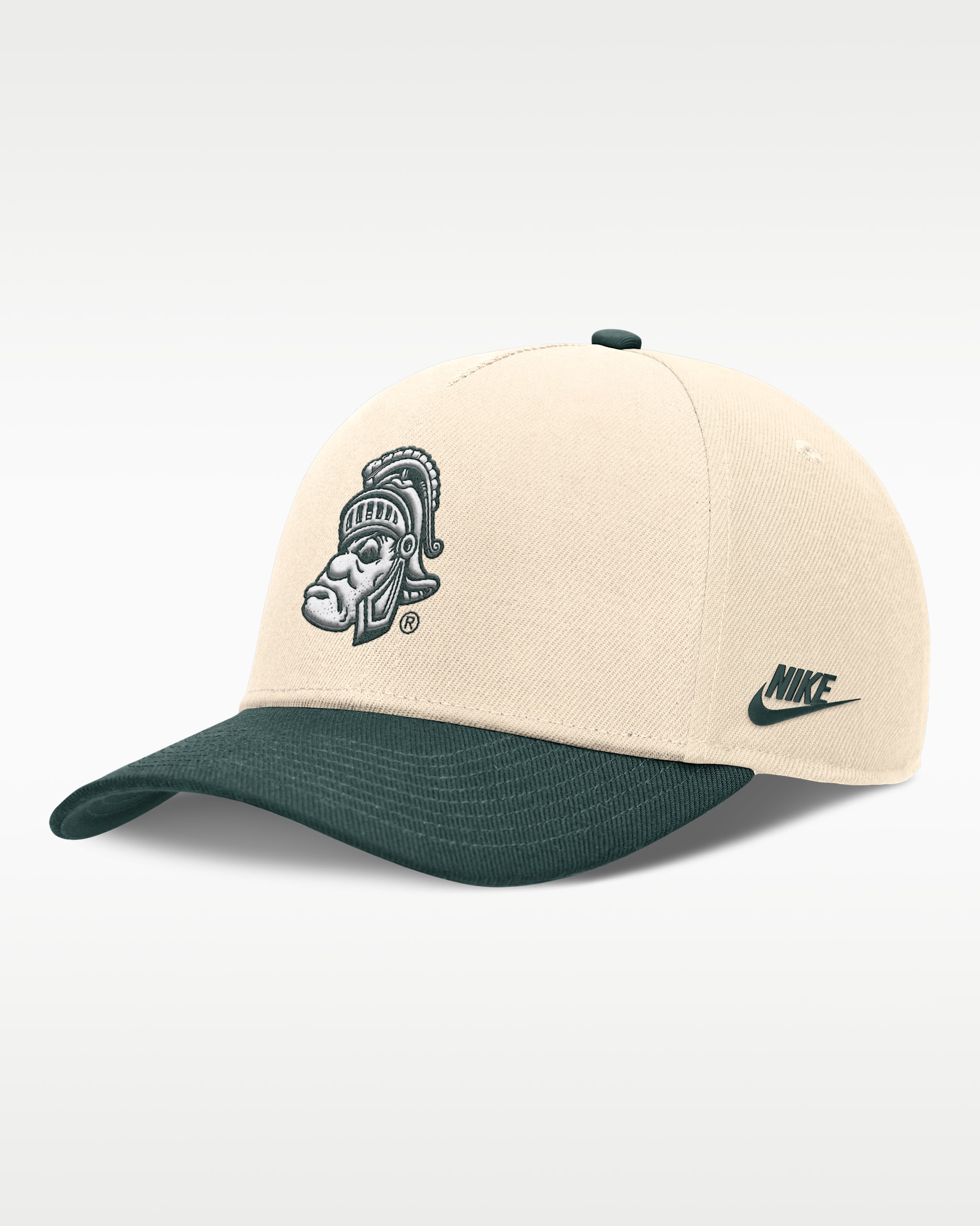 Michigan State Primetime Rise Academic Men's Nike Dri-FIT College Adjustable Hat - Natural