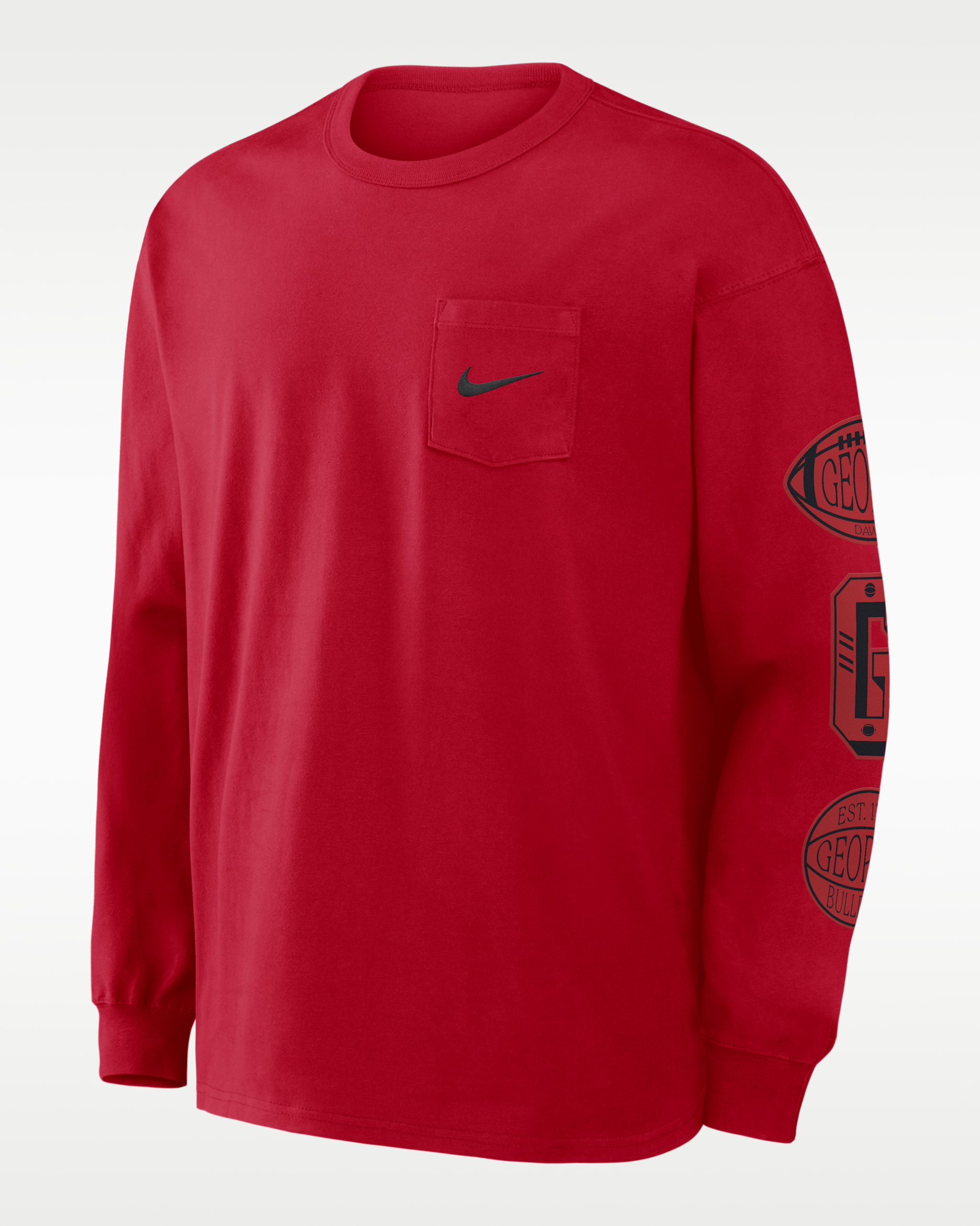 Georgia Academic Max90 Pocket Men's Nike College Long-Sleeve T-Shirt - Red