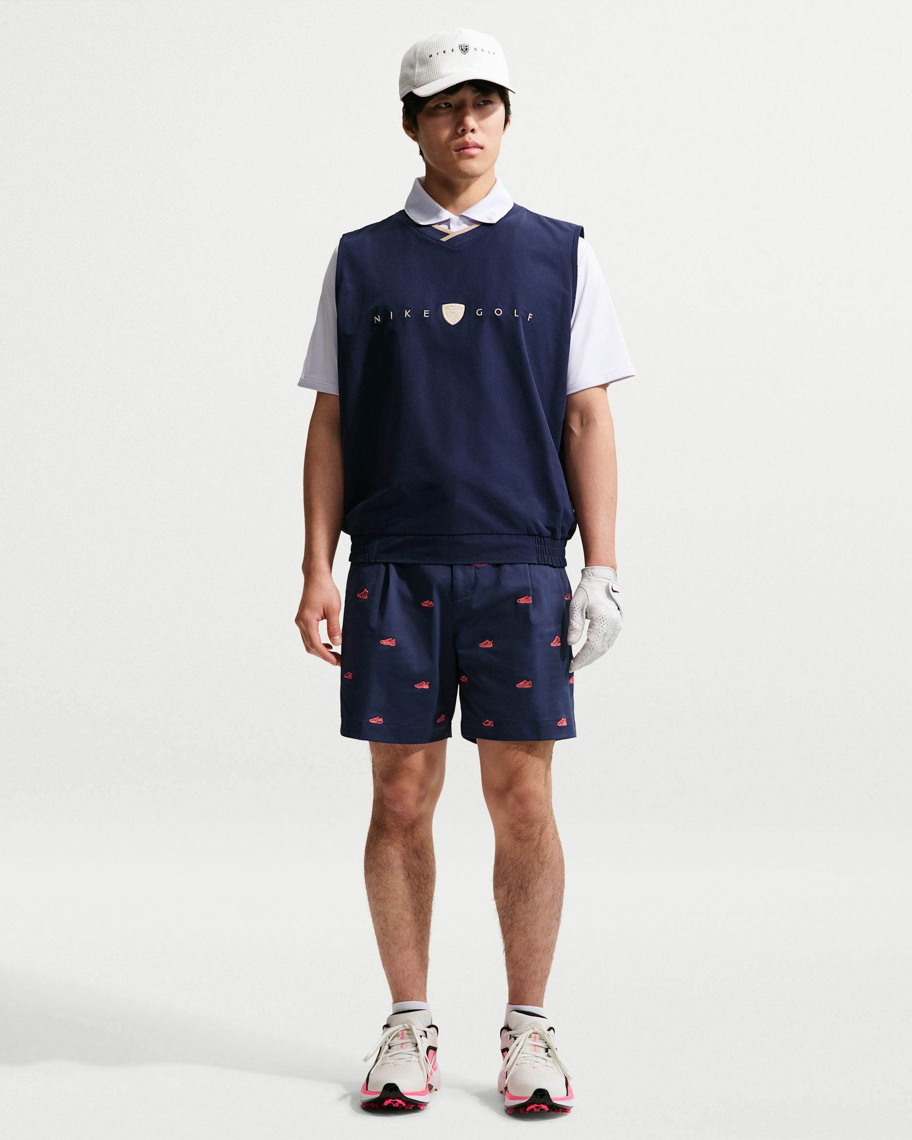 나이키 파 남성 드라이 핏 골프 쇼츠 - 칼리지 네이비/블랙/핫 라바/칼리지 네이비