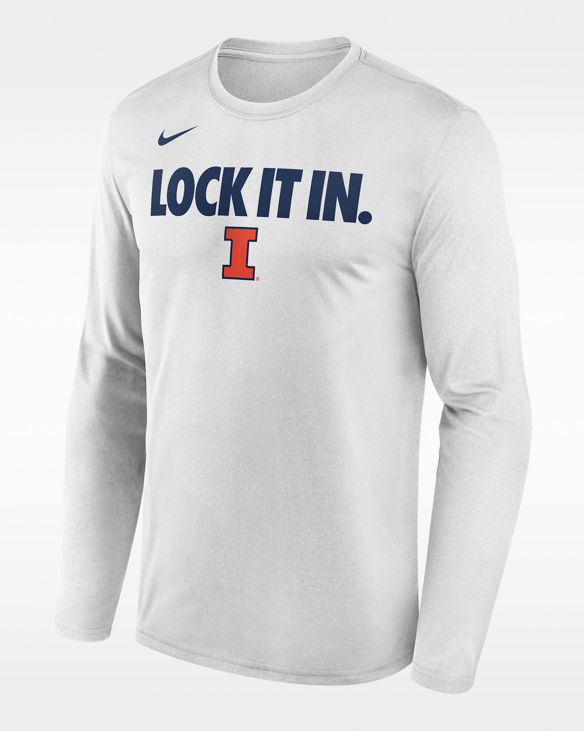 Illinois 2026 On-Court Bench Men's Nike Dri-FIT College Long-Sleeve T-Shirt - White
