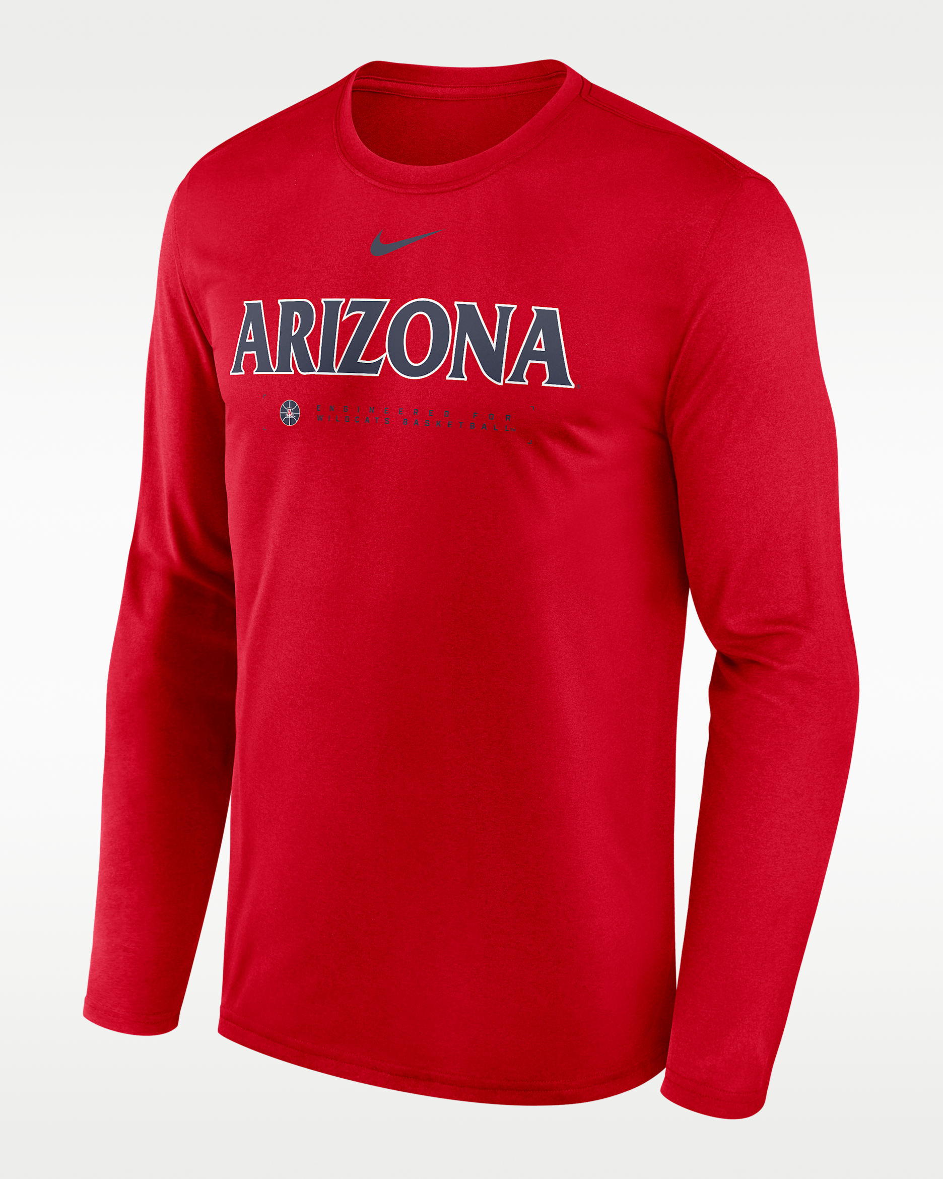 Playera universitaria de manga larga Nike Dri-FIT para hombre Arizona Courtside Basketball Shootaround Legend - Rojo