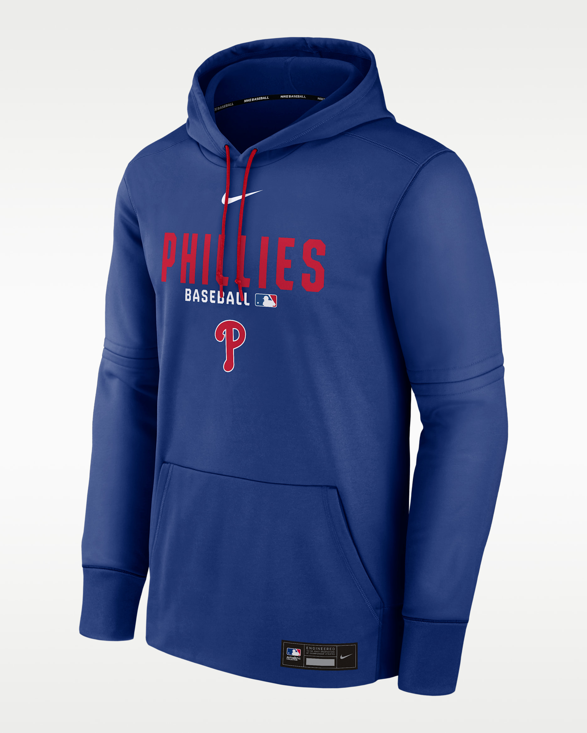 Philadelphia Phillies Authentic Collection Men's Nike Therma MLB Pullover Hoodie - Rush Blue