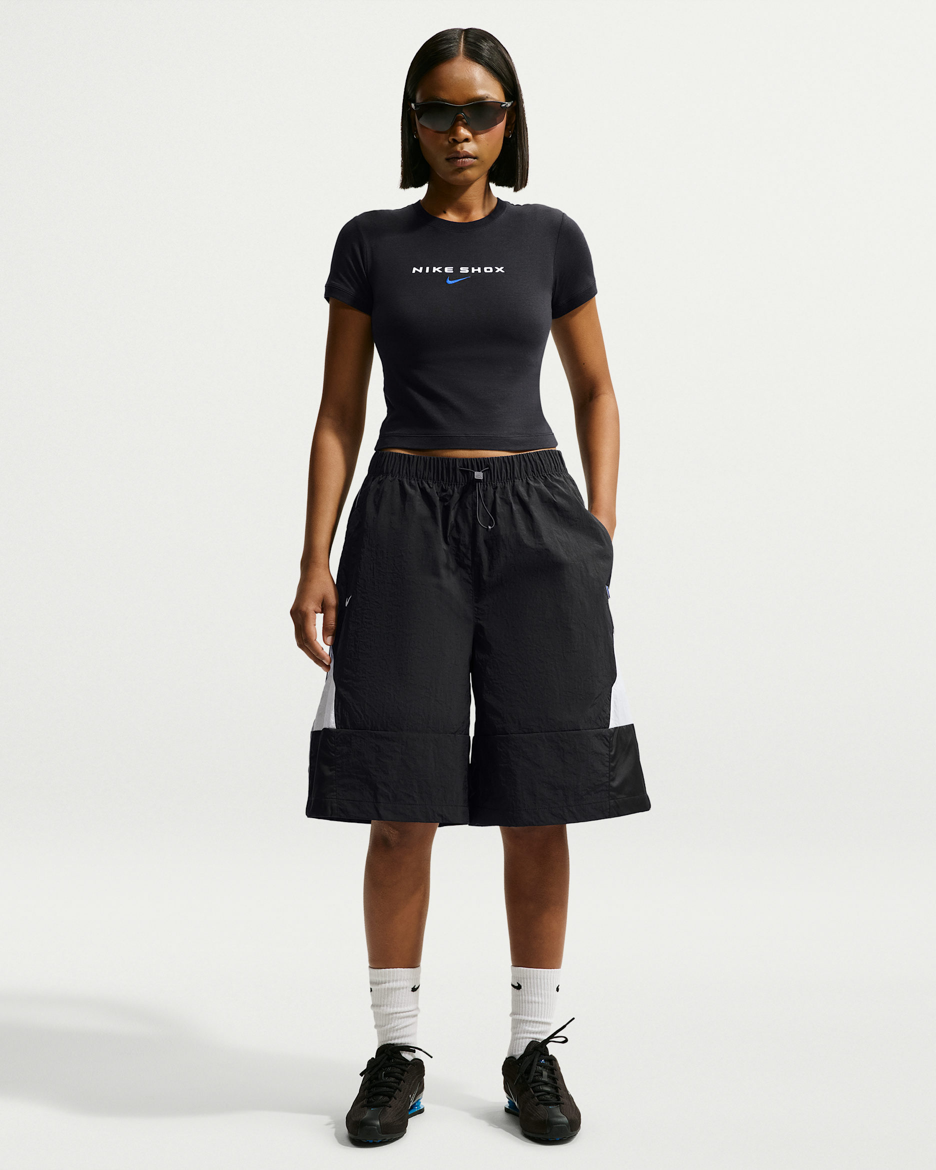 Nike Sportswear vevd herreshorts - Svart/Hvit