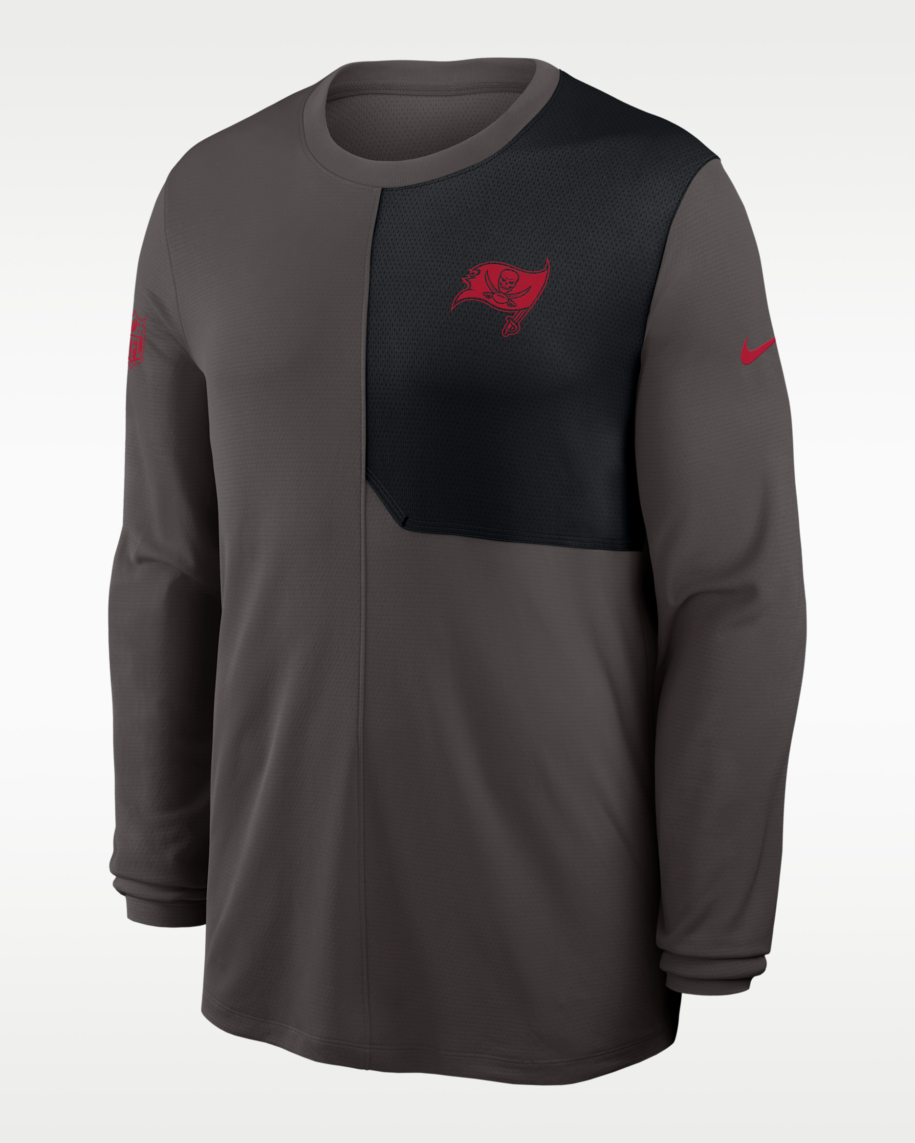 Tampa Bay Buccaneers Sideline Coach Men's Nike Dri-FIT NFL Long-Sleeve Top - Grey