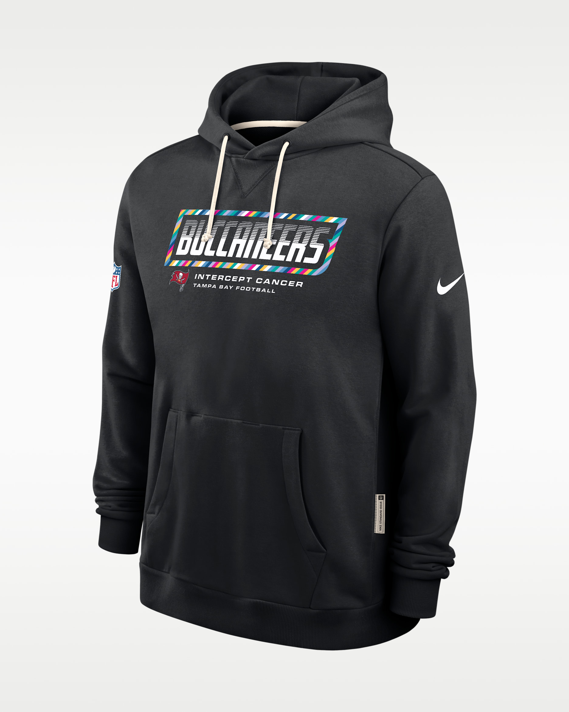 Tampa Bay Buccaneers Crucial Catch Sideline Standard Issue Men's Nike Dri-FIT NFL Pullover Hoodie - Black