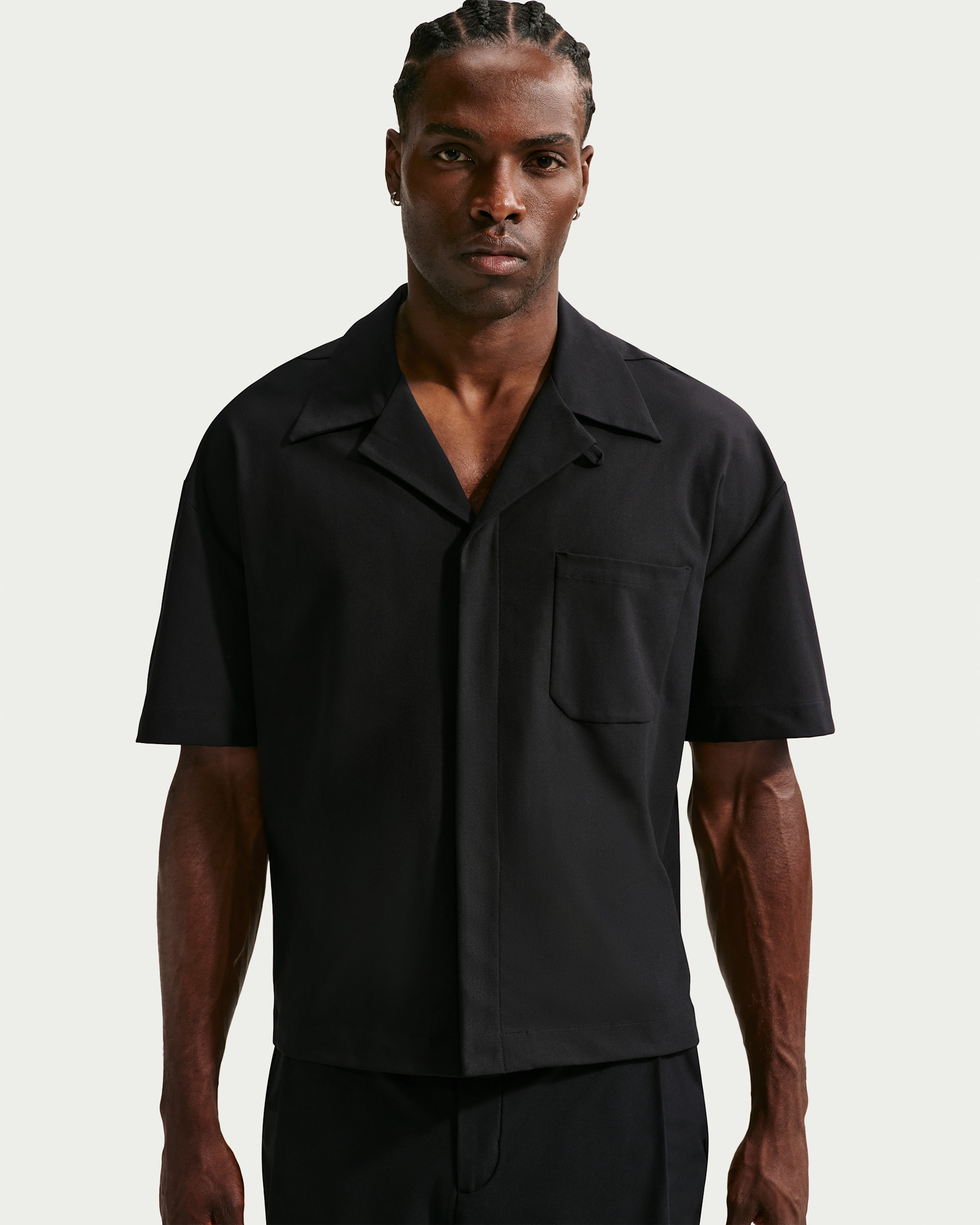 Chemise boutonnée avec protection UV Dri-FIT Nike 24.7 PerfectStretch pour homme - Noir/Noir/Dark Smoke Grey