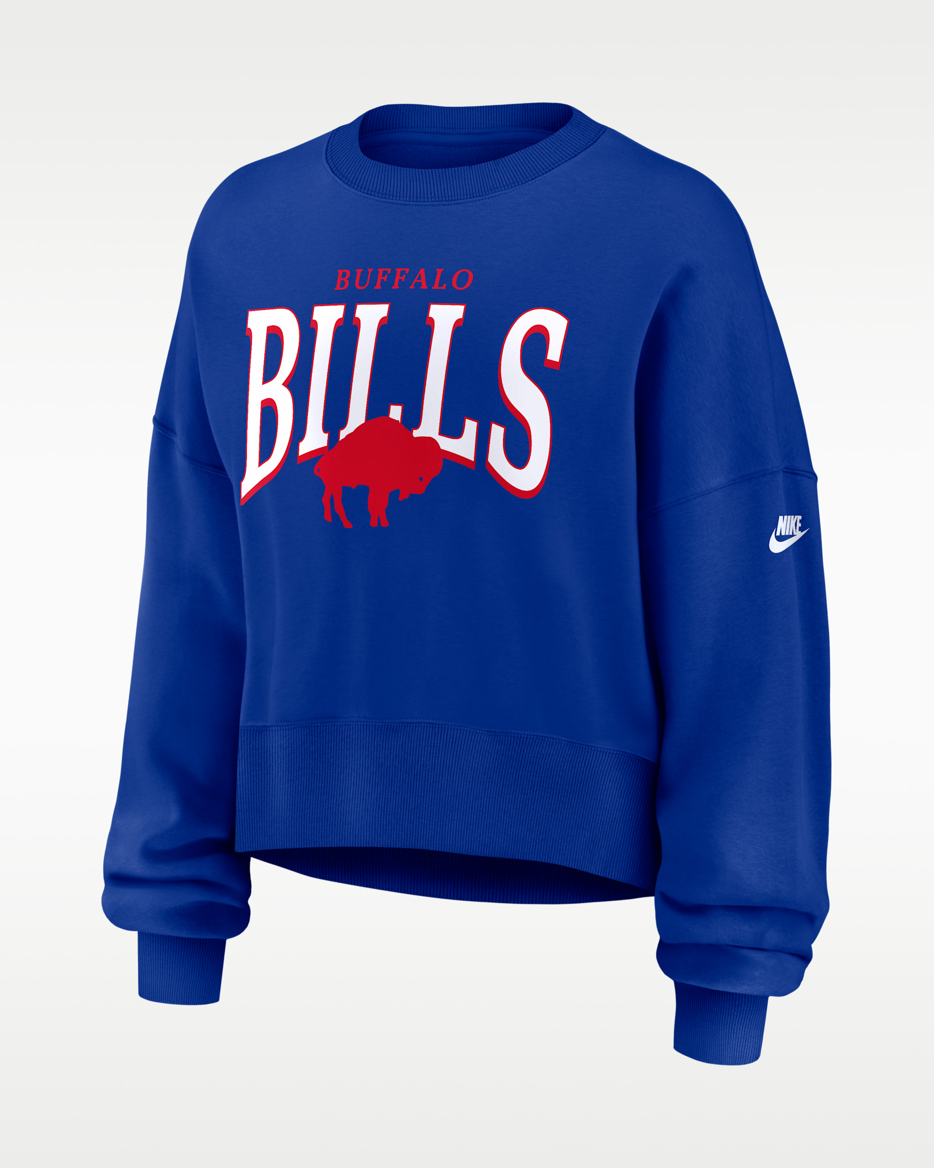 Buffalo Bills Rewind Phoenix Women's Nike NFL Oversized Pullover Crew - Royal