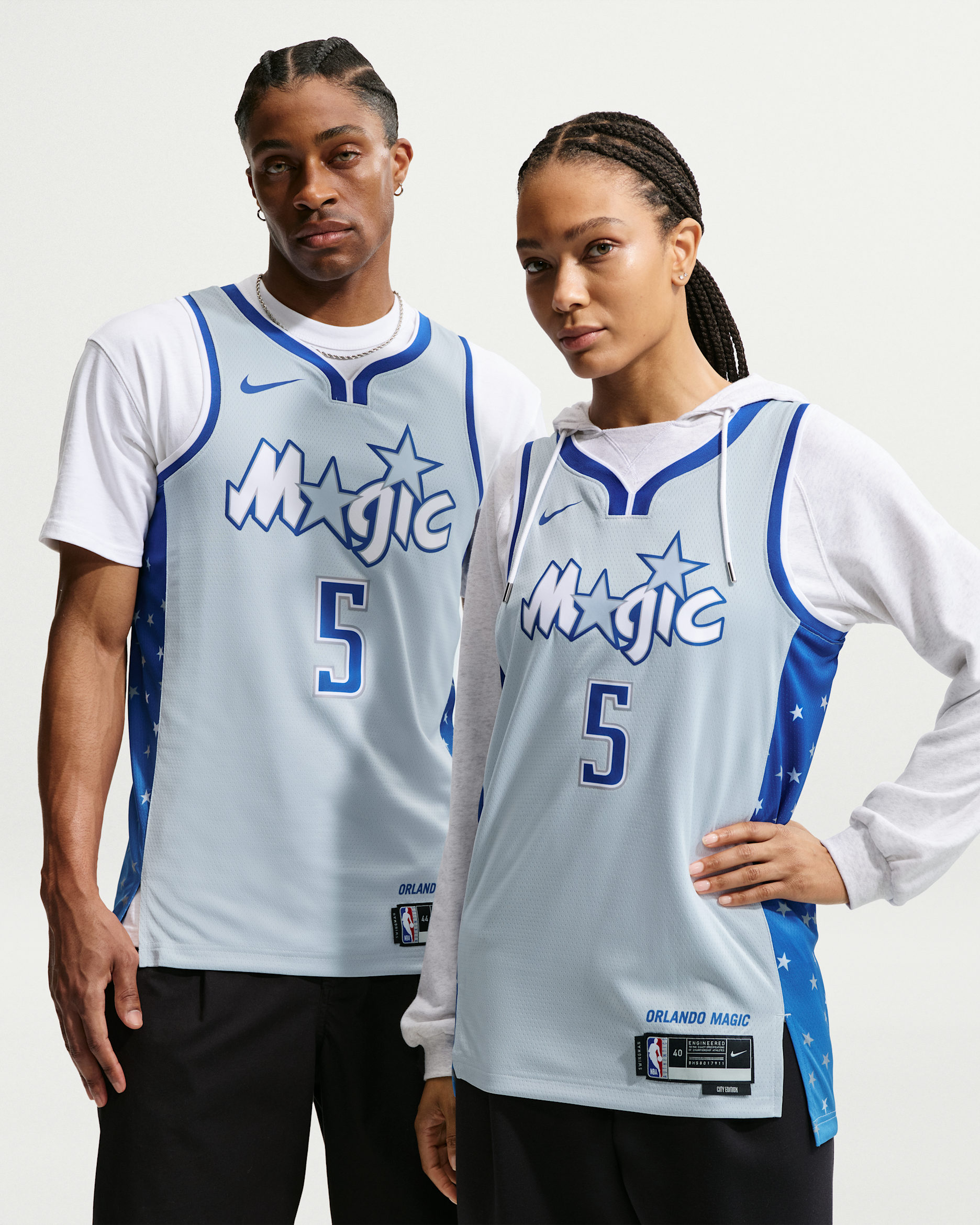 Jersey Nike de la NBA Swingman para hombre de Paolo Banchero de los Orlando Magic City Edition - Platino puro