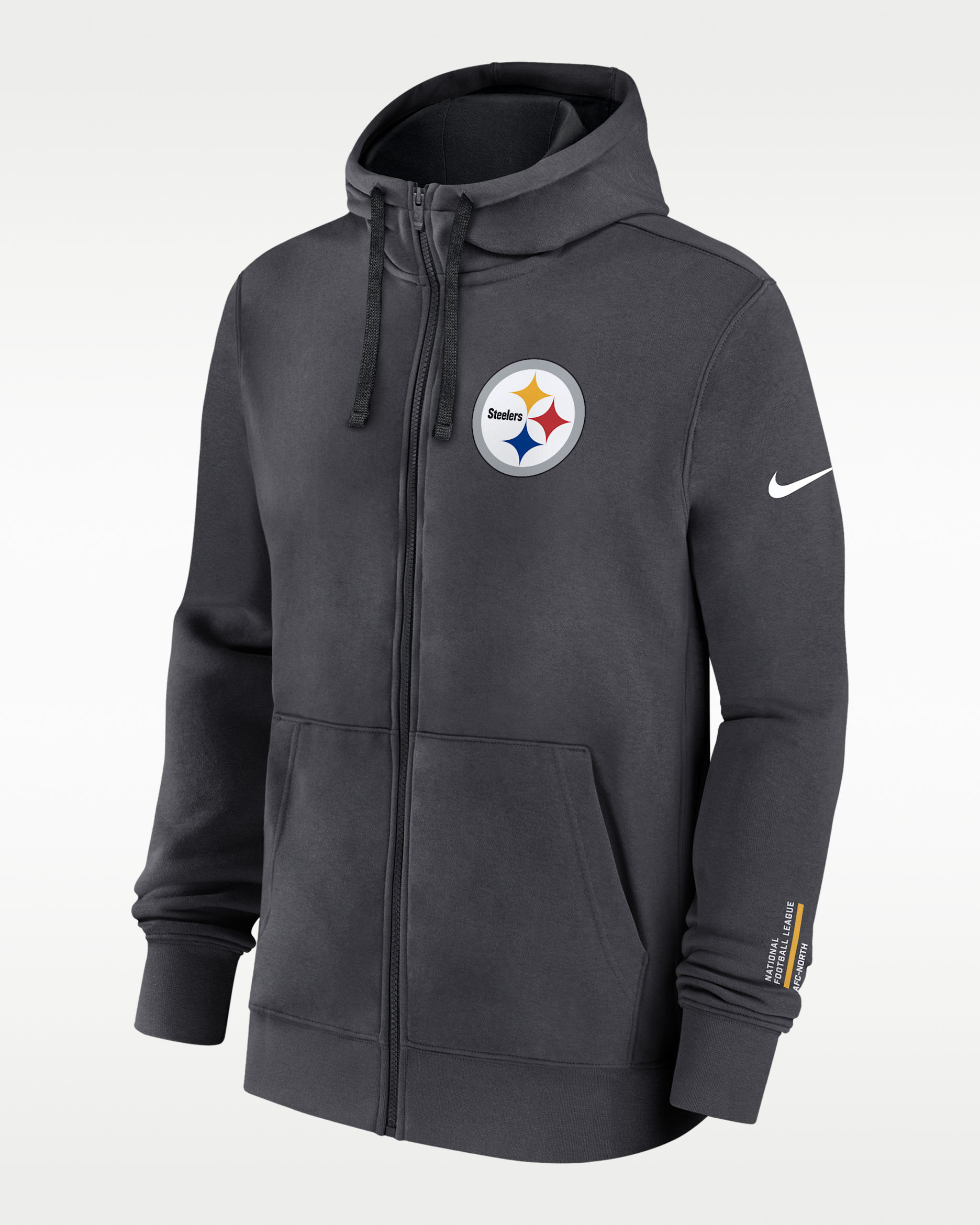 Pittsburgh Steelers Playbook Page Club Men's Nike NFL Full-Zip Hoodie - Anthracite
