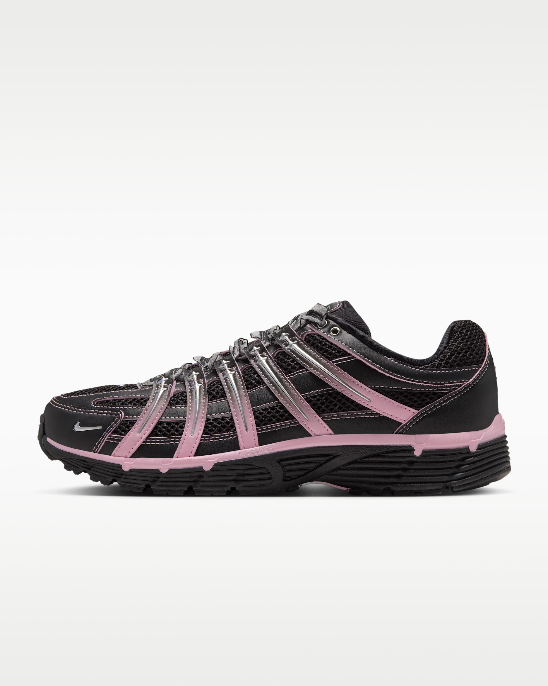 Tenis para mujer Nike P-6000 - Negro/Rosa suave medio/Plata metalizado