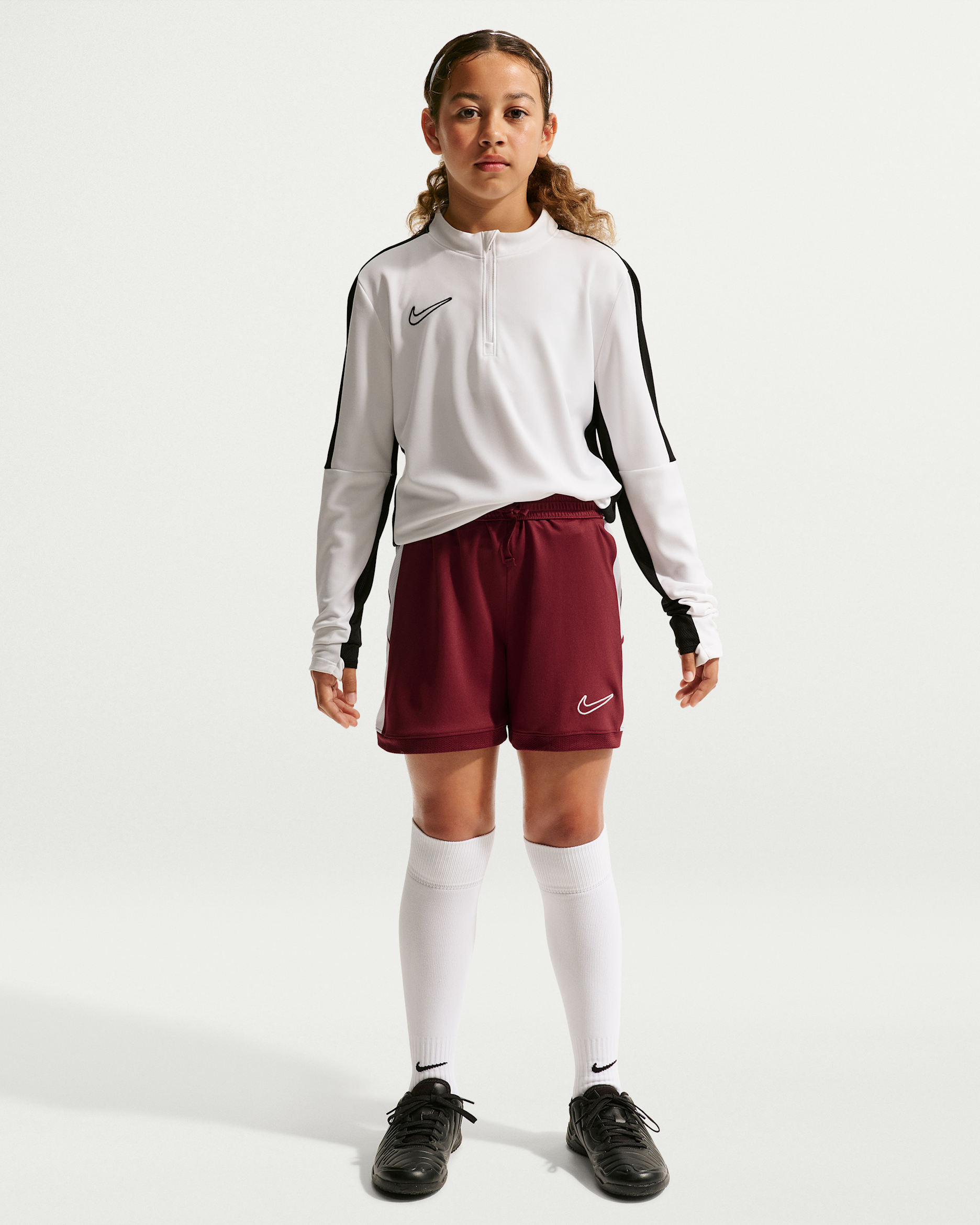 Fotbollsshorts Dri-FIT 4" Nike Academy för ungdom (tjejer) - Team Red/Vit/Team Red/Vit