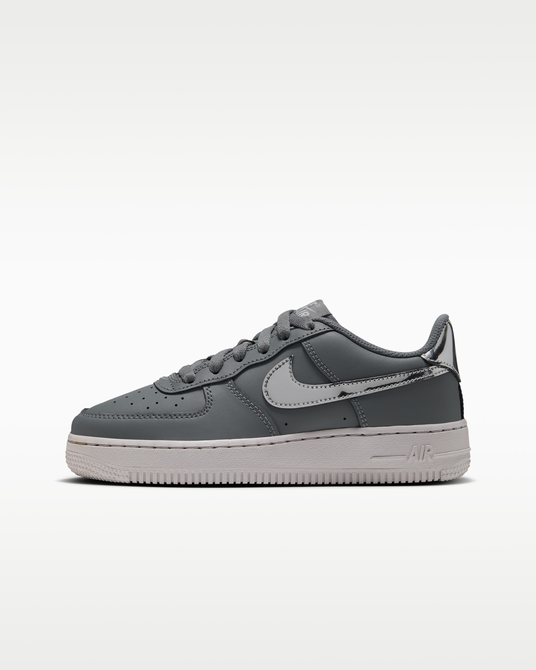 Nike Air Force 1 Older Kids' Shoes - Smoke Grey/Vast Grey/Metallic Silver