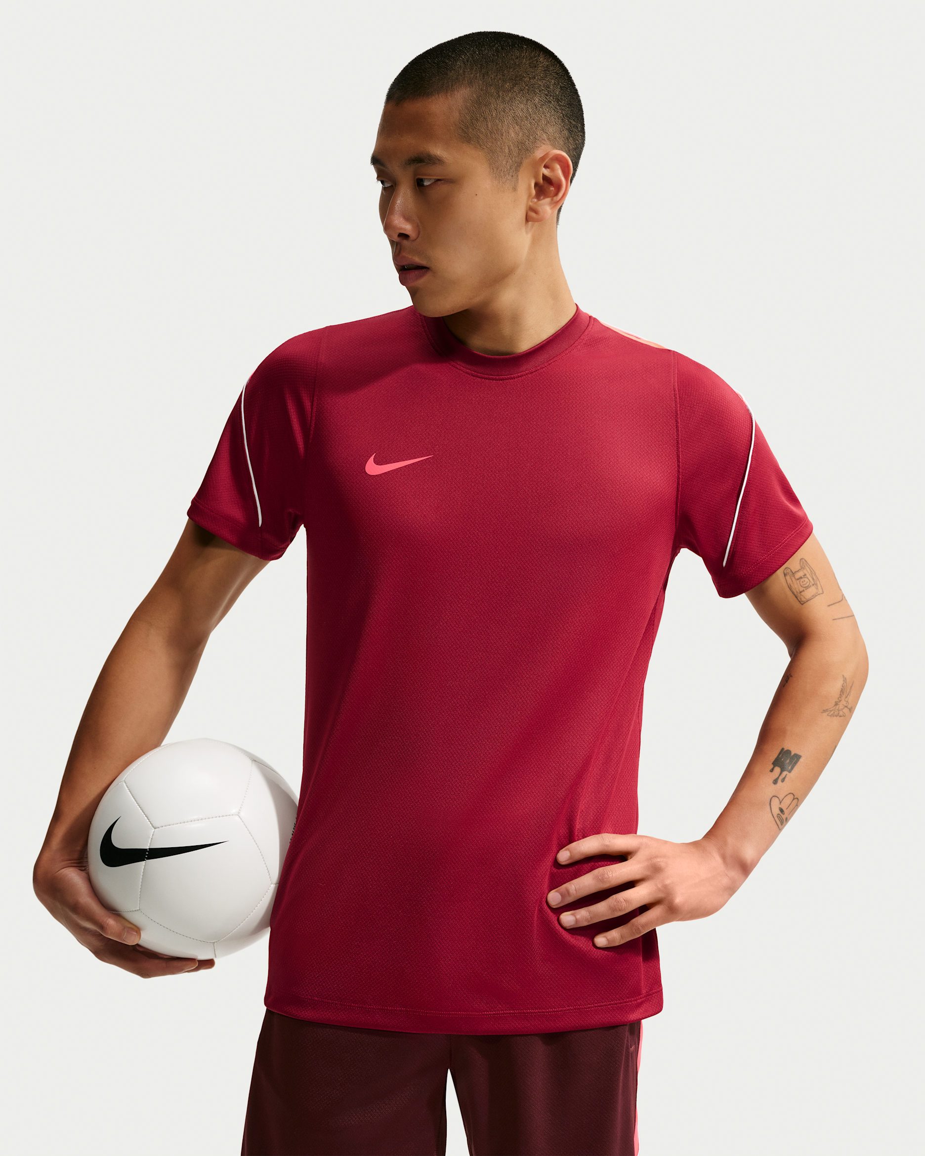ナイキ ストライク メンズ Dri-FIT ショートスリーブ サッカートップ - チームレッド/ブライトクリムゾン/ホワイト/ブライトクリムゾン
