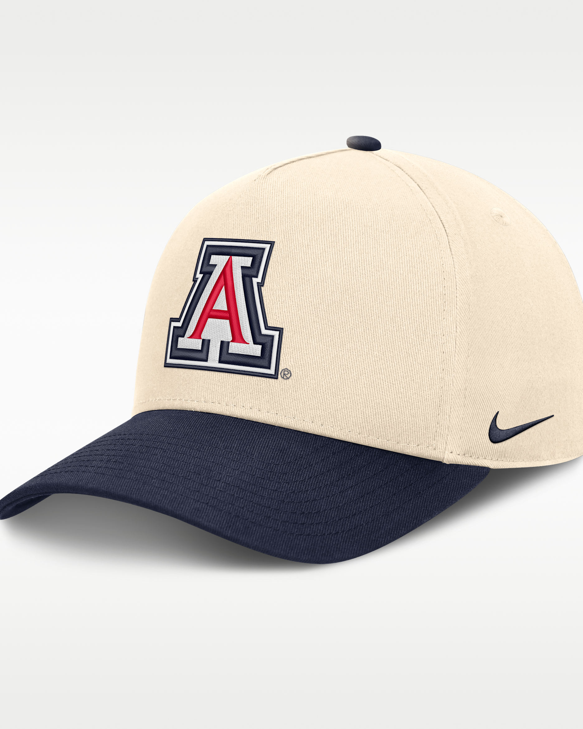 Arizona Campus Prep Rise Men's Nike College A-Frame Adjustable Hat - Natural/Navy