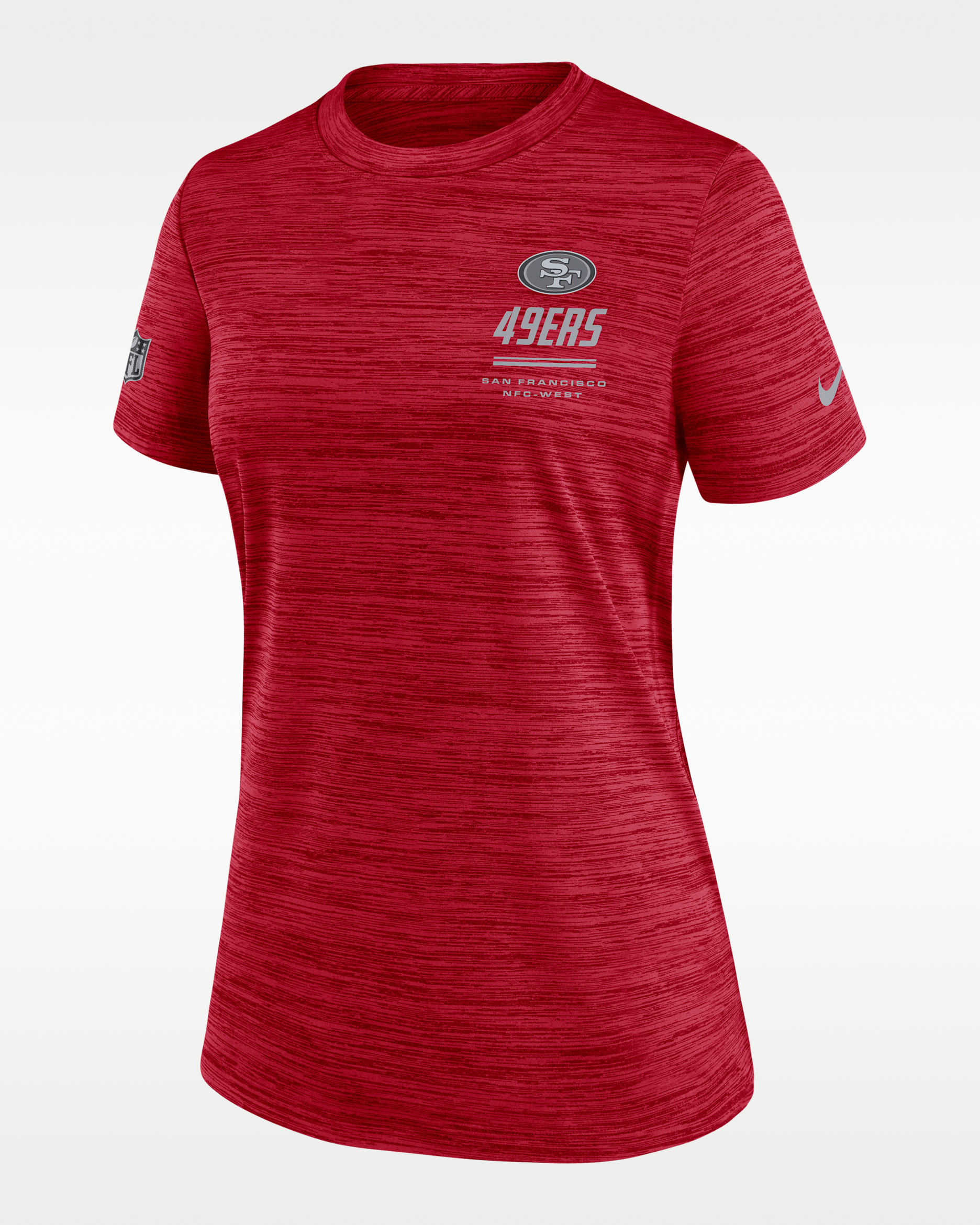 San Francisco 49ers Sideline Velocity Women's Nike Dri-FIT NFL T-Shirt - Scarlet