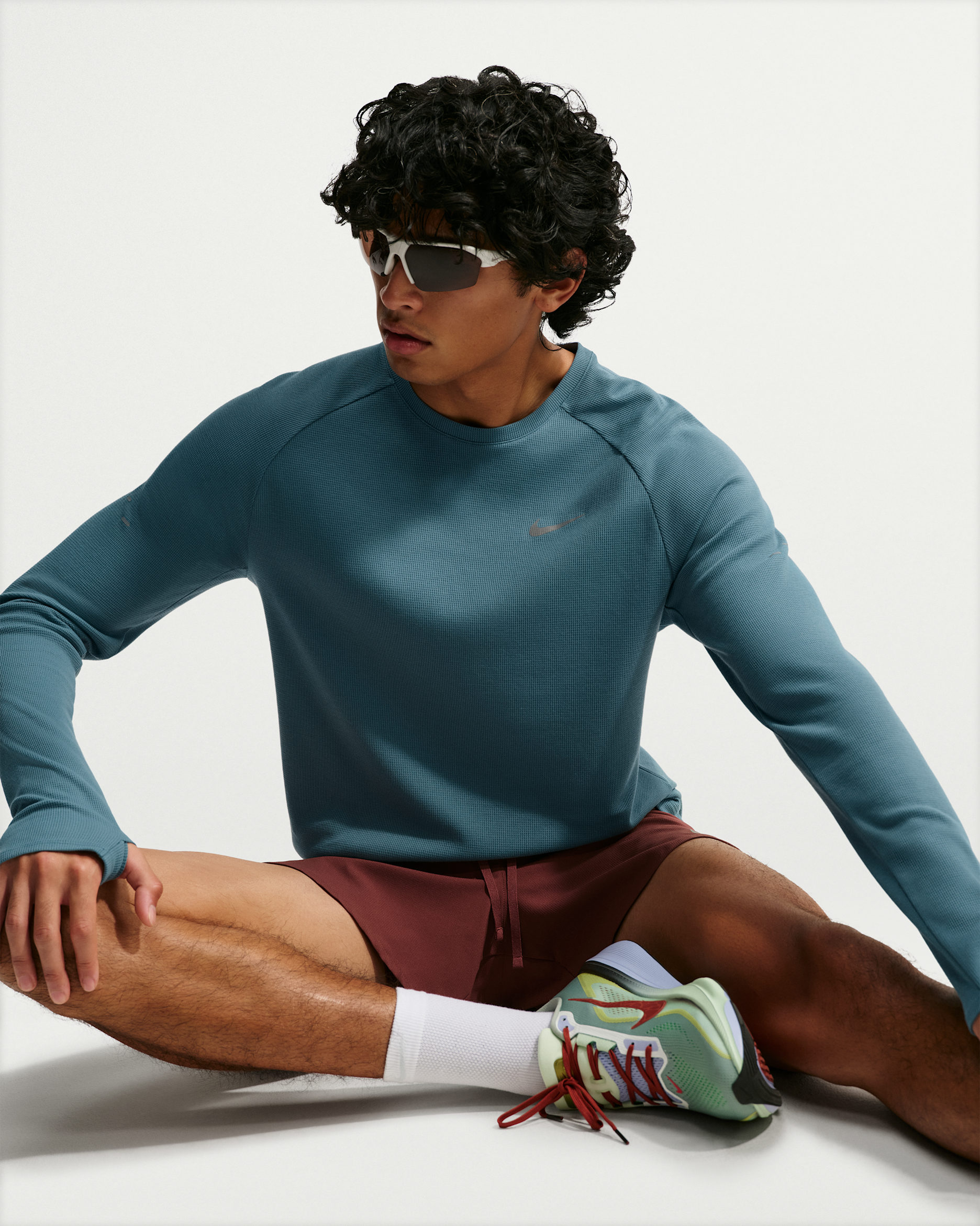 Nike Stride Men's Dri-FIT Running Waffle Crew - Smokey Blue