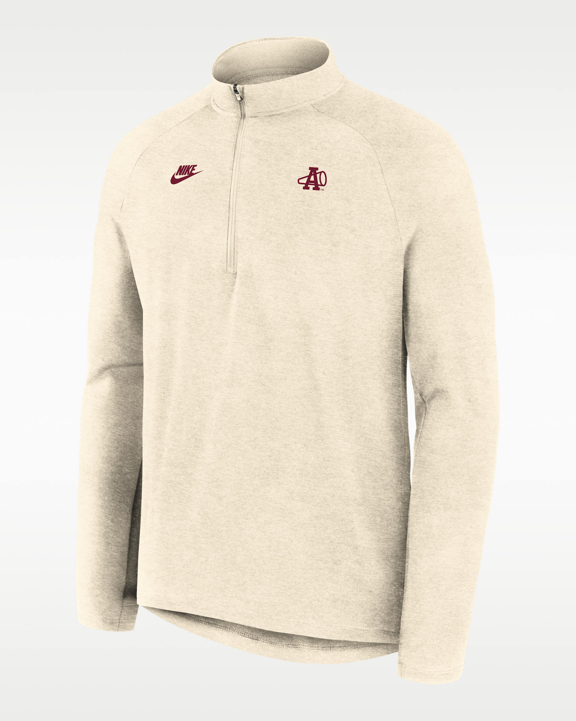 Playera de manga larga universitaria Nike Dri-FIT de medio cierre para hombre Alabama Legacy Stride - Crema