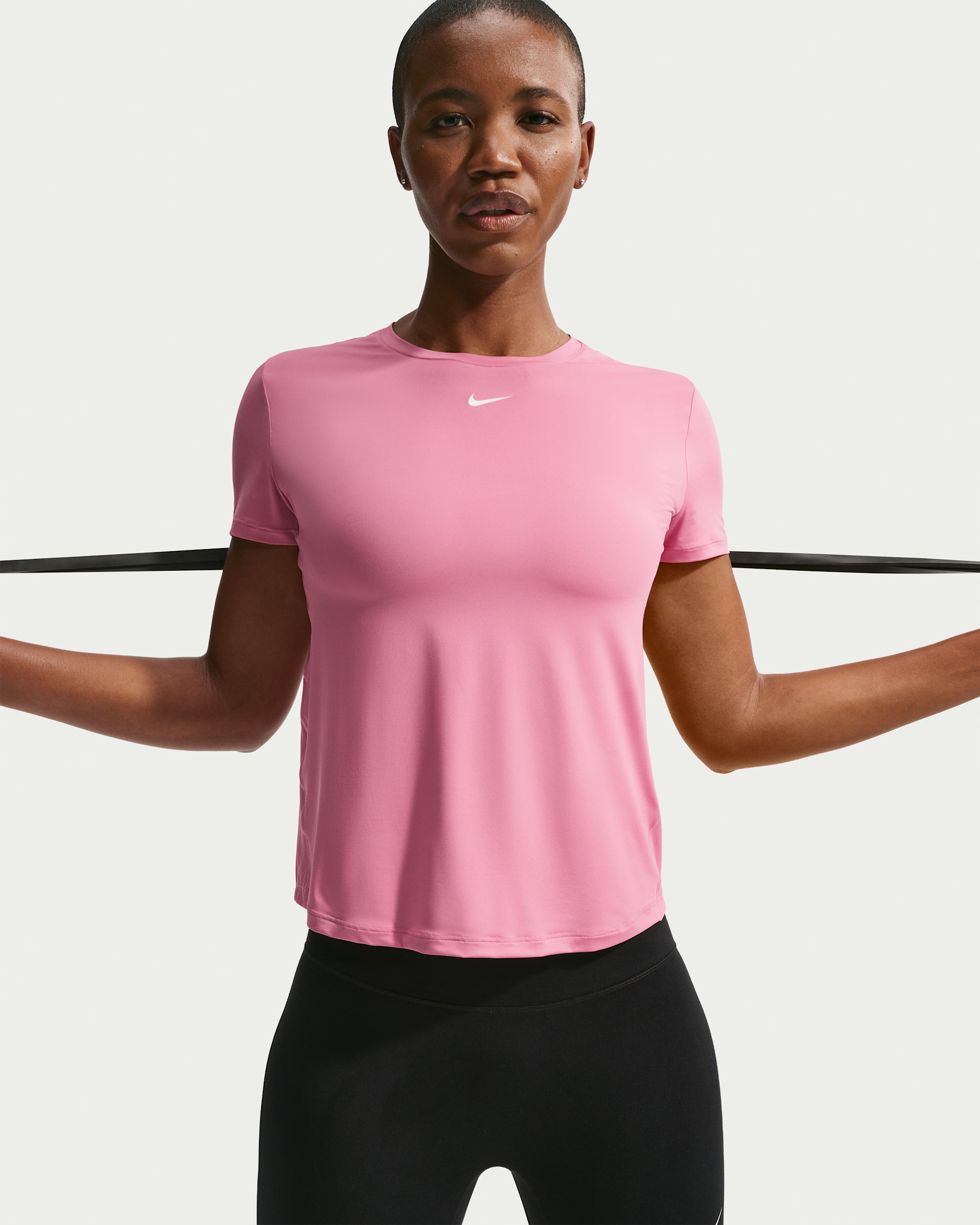 Playera de manga corta Dri-FIT para mujer Nike One Classic - Peonía/Blanco