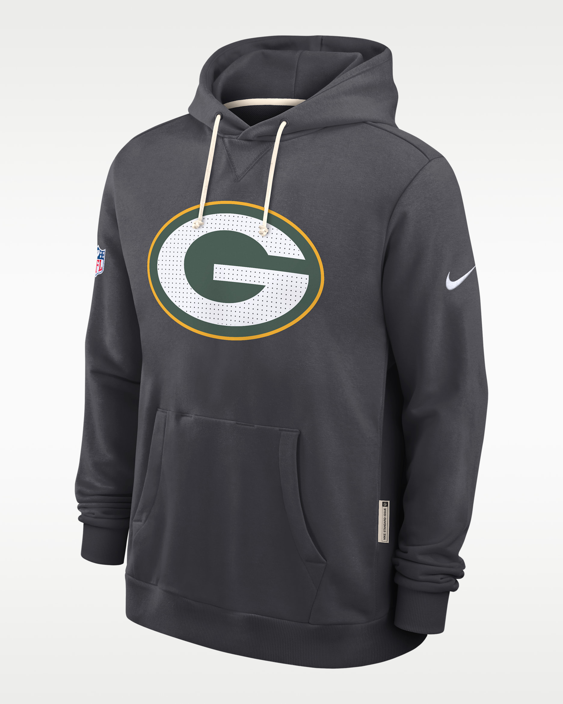 Green Bay Packers Initial Home Sideline Men's Nike Dri-FIT NFL Pullover Hoodie - Anthracite