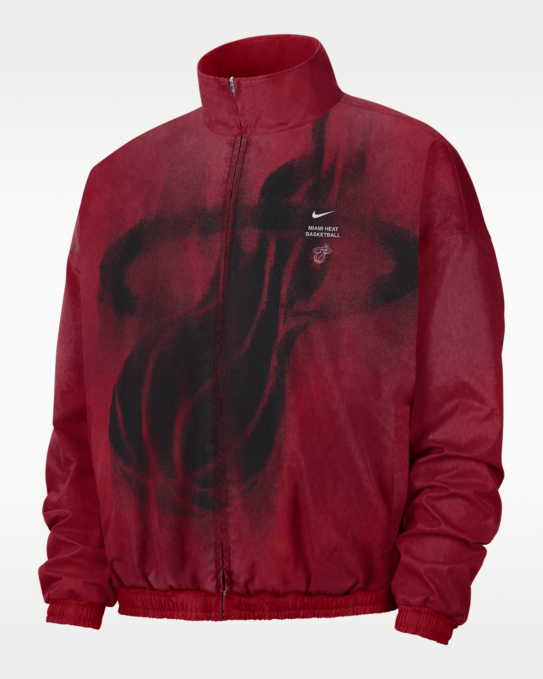 Miami Heat Standard Issue Men's Basketball Woven Jacket - Tough Red/Black