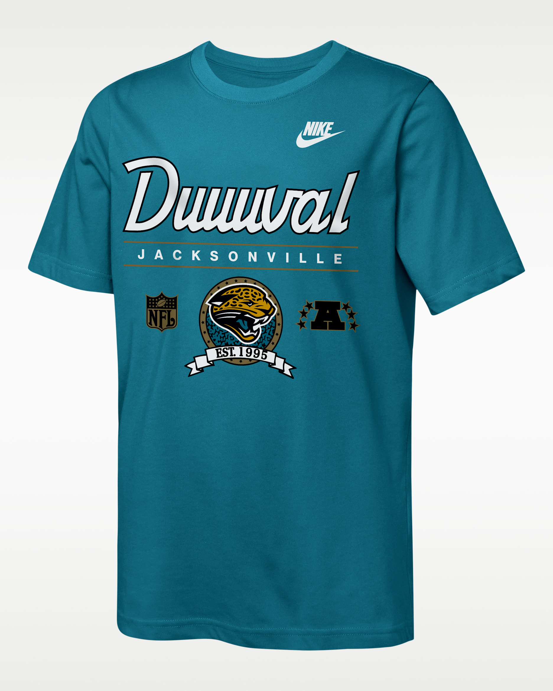 Jacksonville Jaguars Rewind Hometown Slub Big Kids' Nike Dri-FIT NFL T-Shirt - Teal